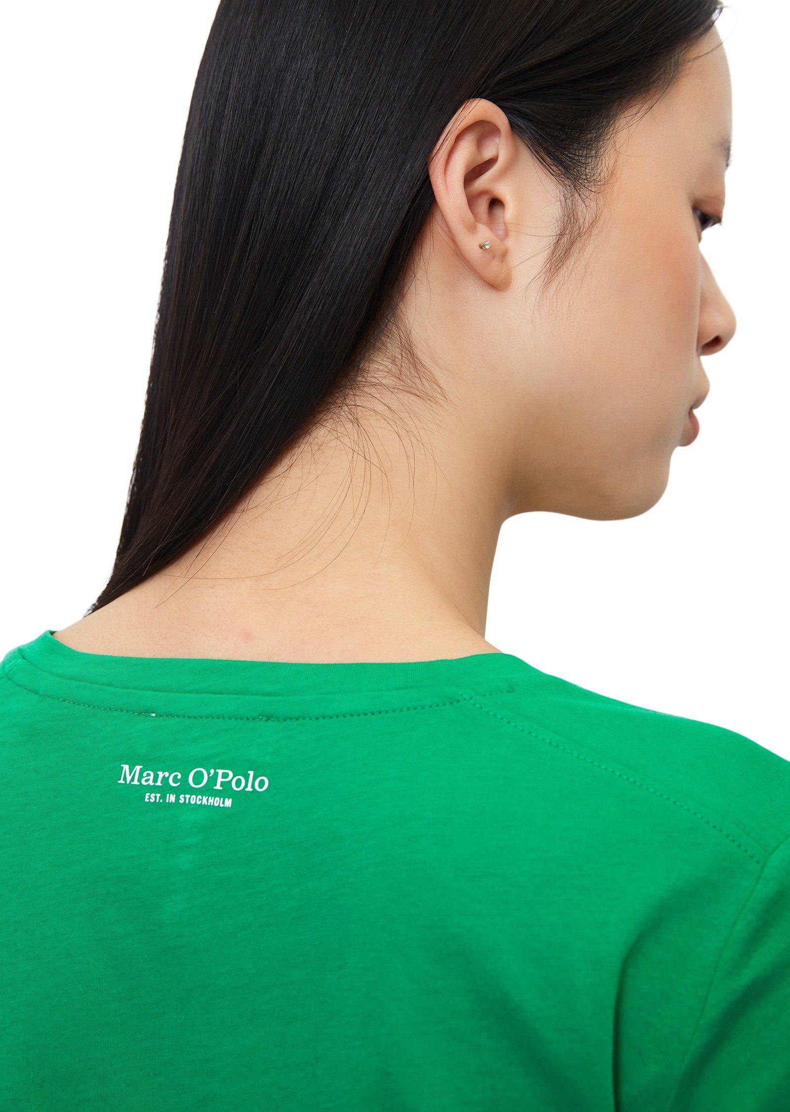 Marc O'Polo Langarmshirt aus Jersey Cotton Single Organic grün