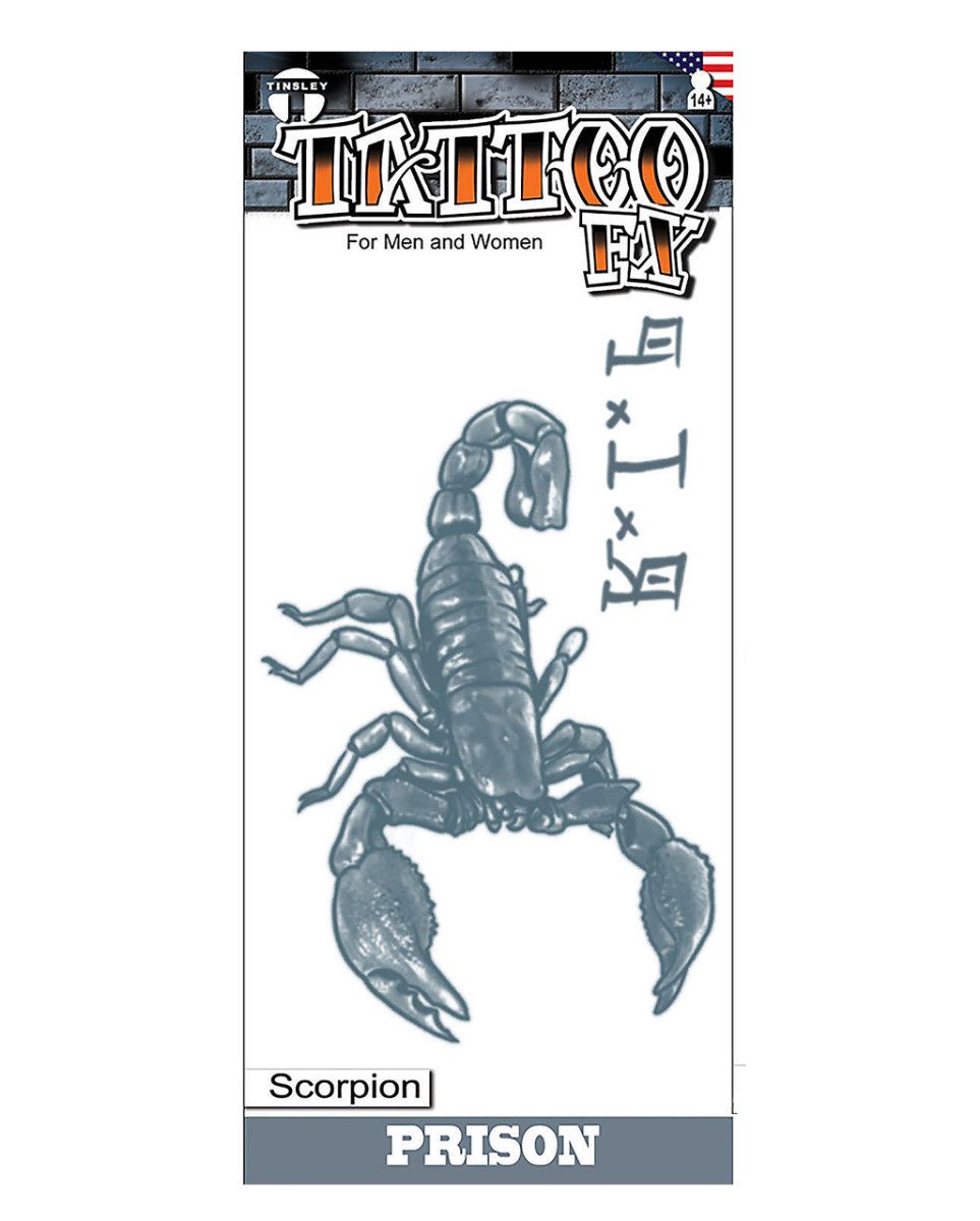 Horror-Shop Dekoobjekt Temporäres Skorpion Klebetattoo