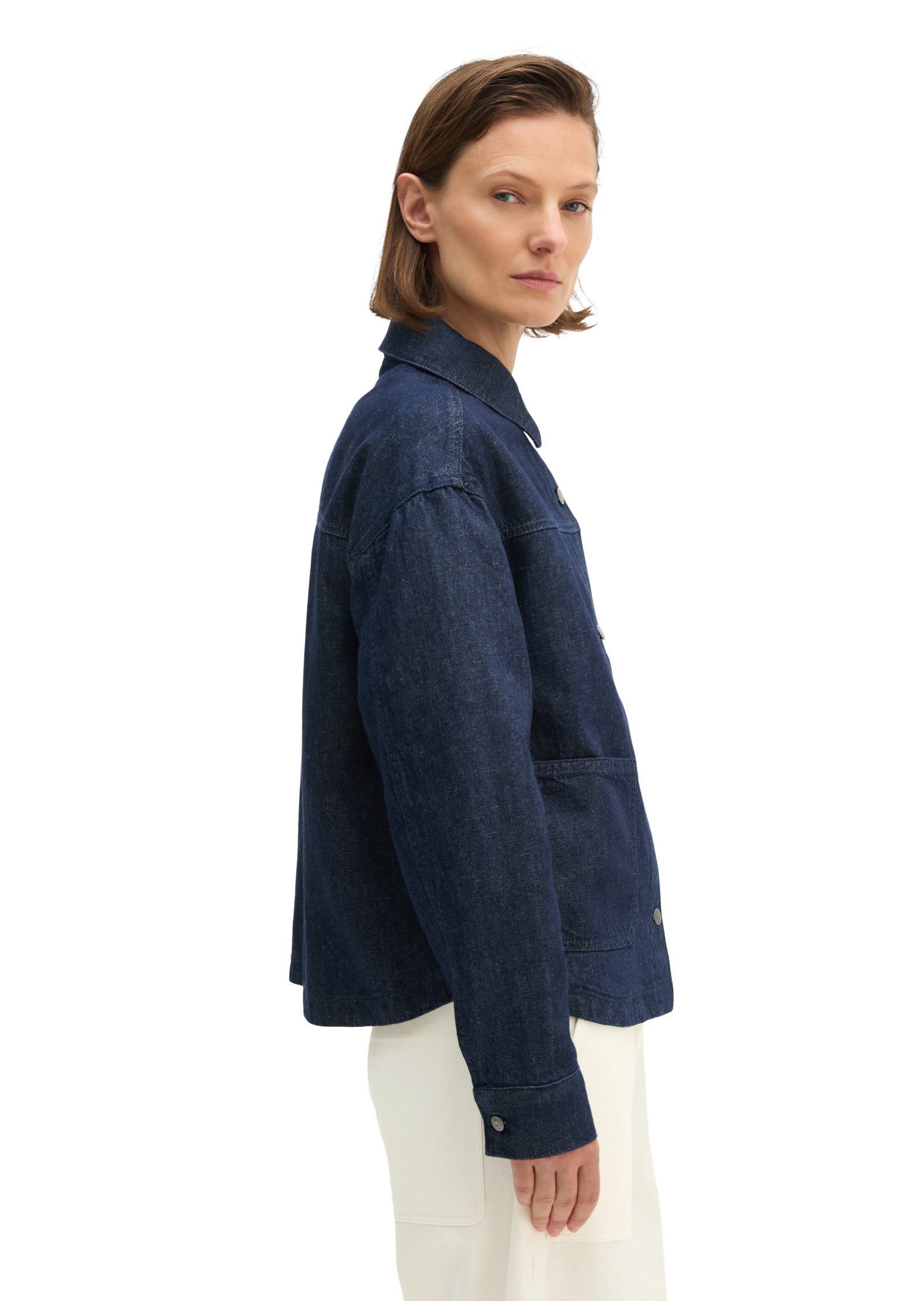 Marc O'Polo Jeansbluse aus Organic-Cotton-Leinen-Mix