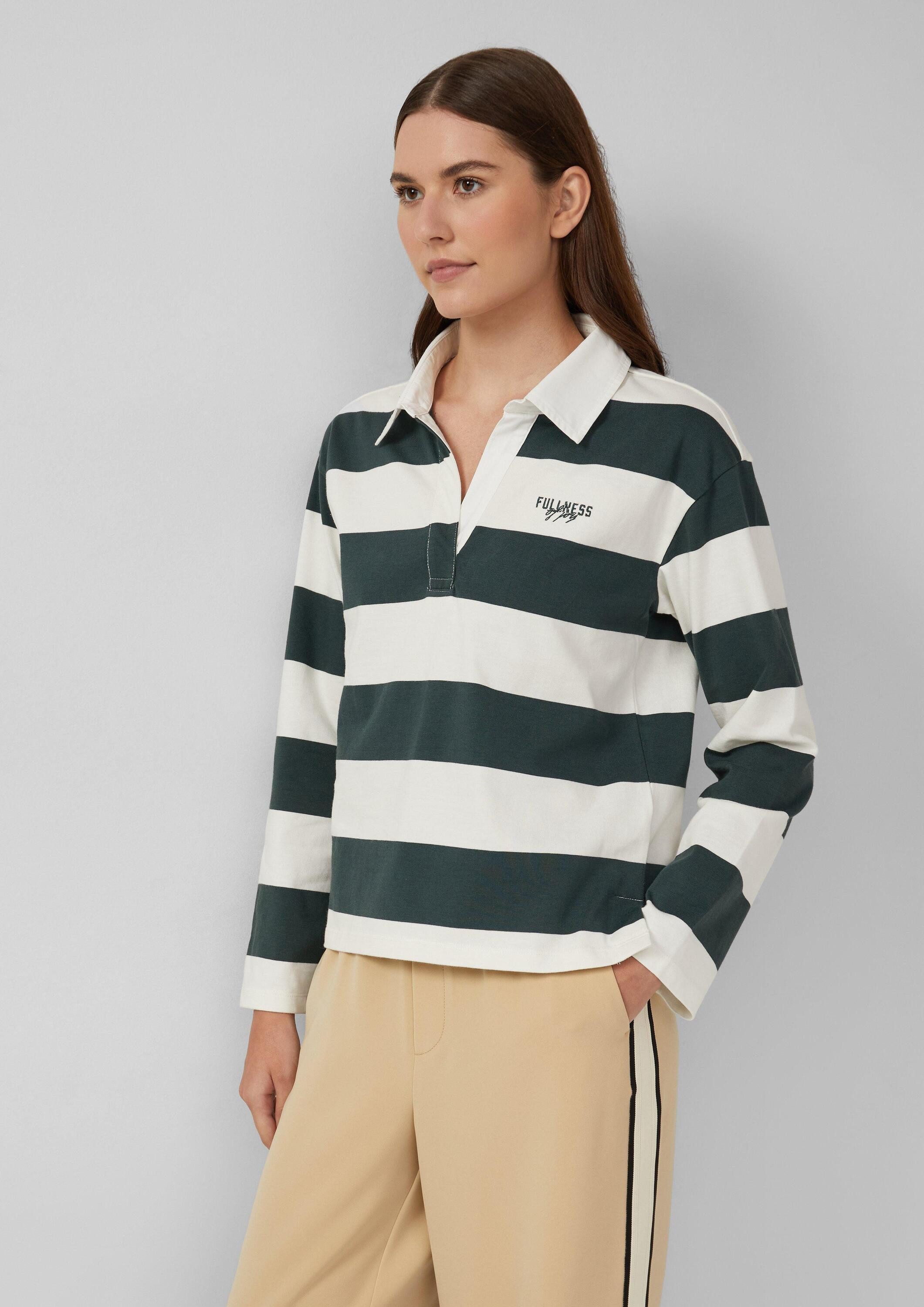 s.Oliver Sweatshirt Sweatshirt Shirt im Polo-Stil mit Stickerei günstig online kaufen