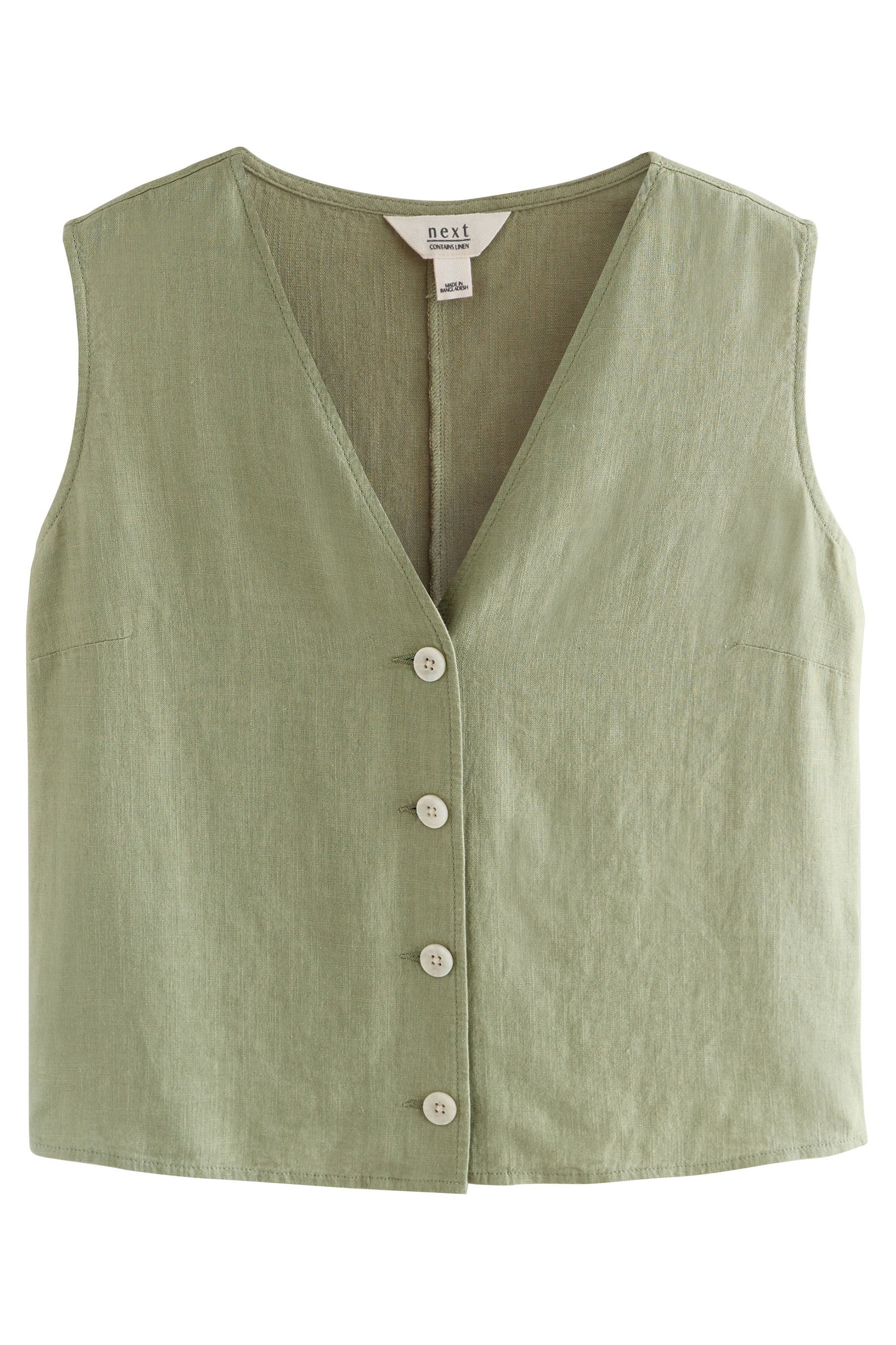 Next Anzugweste Geknöpfte Weste mit Leinenanteil, 2er-Pack (2-tlg)