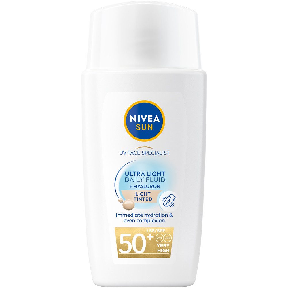 Nivea Sun Gesichtspflege UV Gesicht Experte Ultra Light Daily Fluid Heller Hauttyp LSF 50+, 1-tlg.