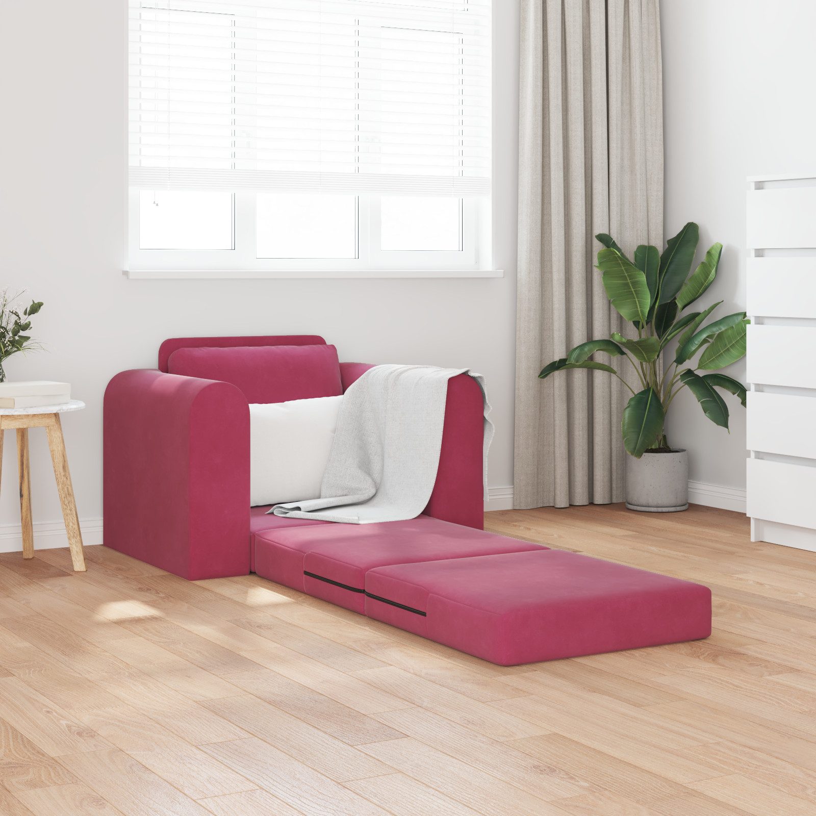 vidaXL Sofa Boden-Sofa-Bett 2-in-1 Weinrot 98x71x83 günstig online kaufen