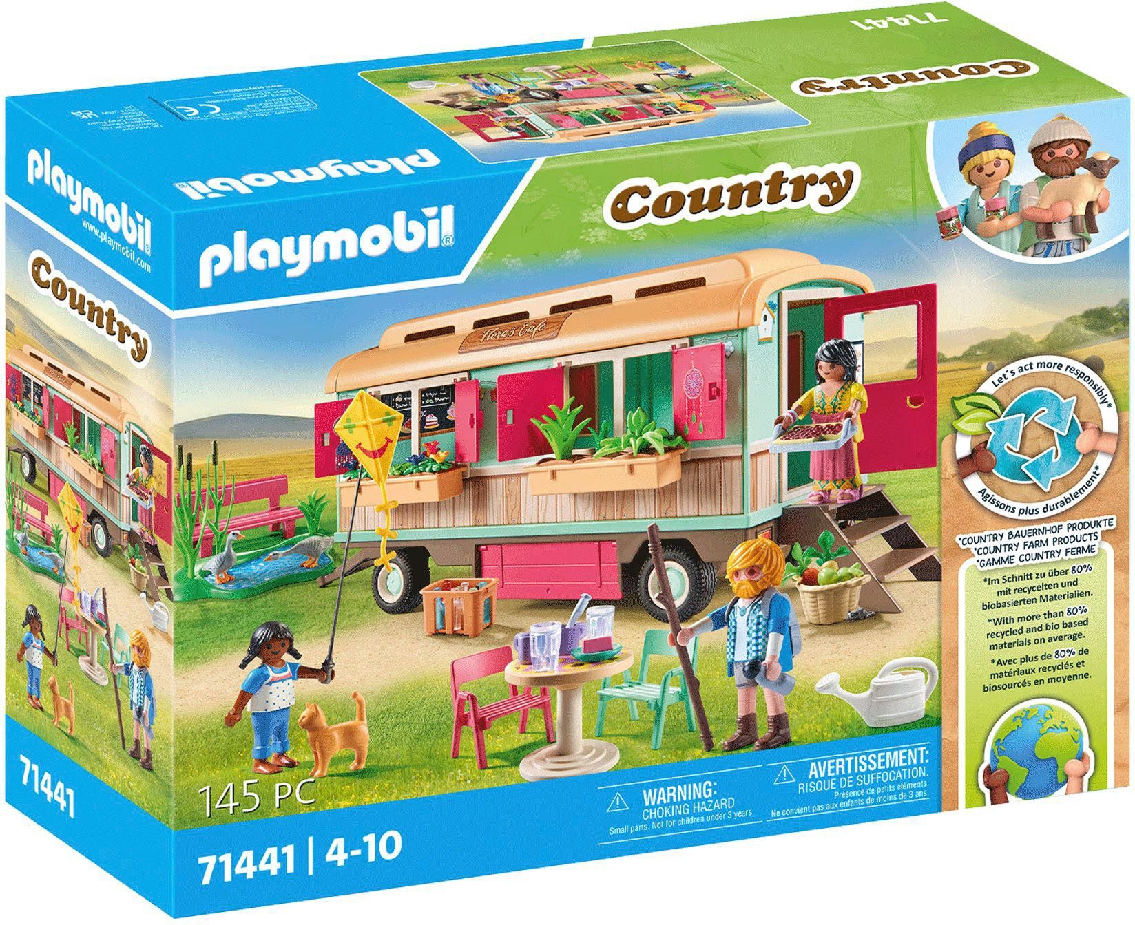 Playmobil® Konstruktions-Spielset Gemütliches Bauwagencafé (71441),  Country, (145 St), teilweise aus recyceltem Material; Made in Germany, Zu  über 80 % aus nachhaltigen Materialien hergestellt