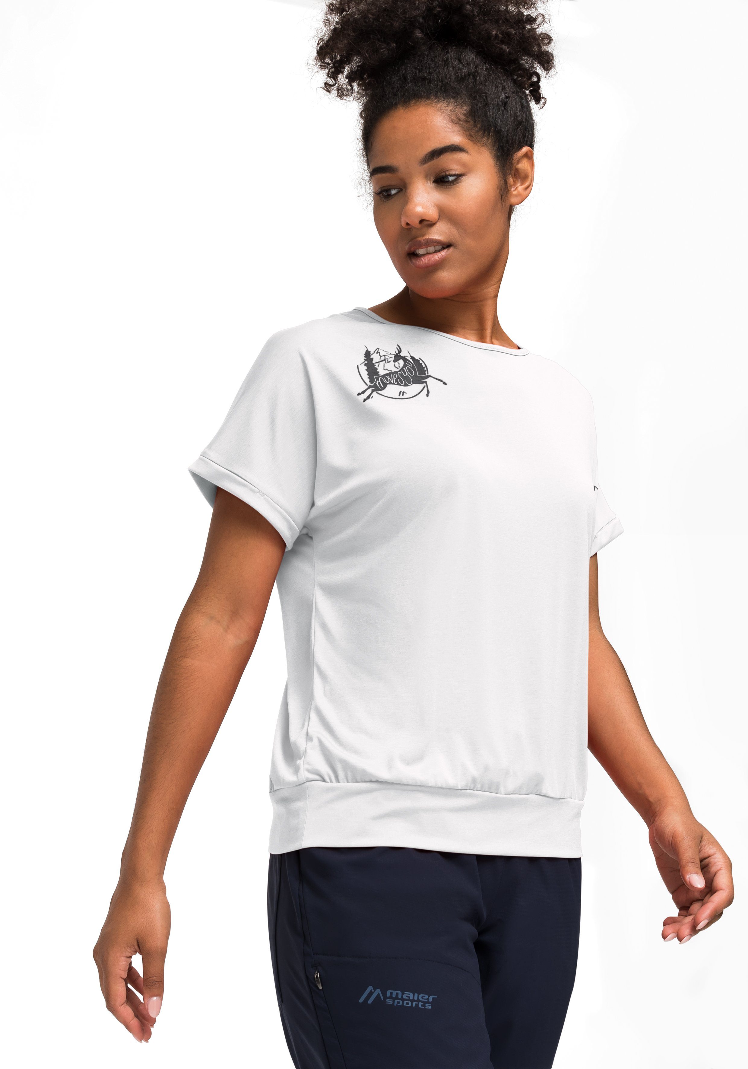 Maier Sports T-Shirt Setesdal W weiß Freizeit Wandern Damen für und Kurzarmshirt