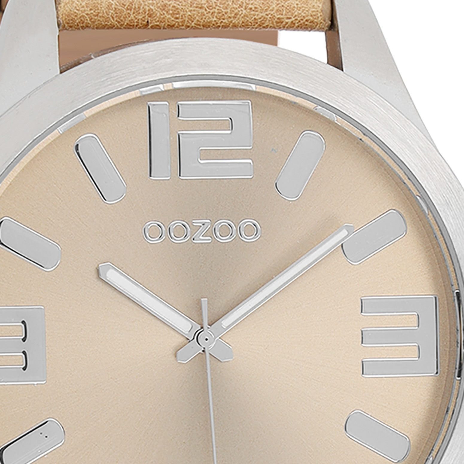 OOZOO Quarzuhr Oozoo Herren Armbanduhr Timepieces Analog, (Analoguhr), Herrenuhr rund, extra groß (ca. 51mm) Lederarmband, Fashion-Style