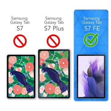EAZY CASE Schutzfolie Schutzglas für Samsung Galaxy Tab S7 FE / 5G, 12,4 Zoll Panzerglas Displayfolie Tabletschutz Glasfolie Kratzschutz
