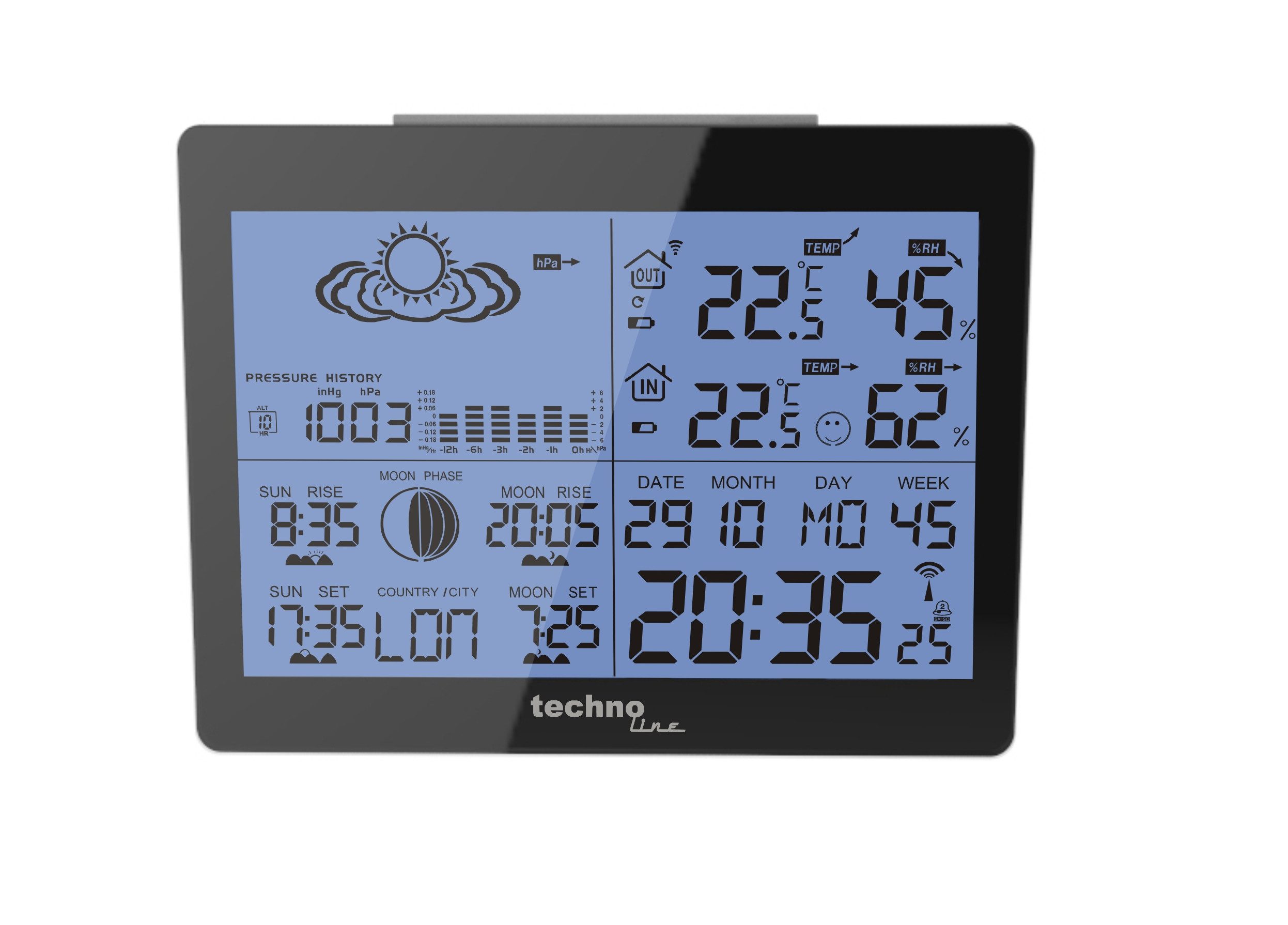 technoline WS 6760 Wetterstation (inklusive Außensender, übersichtliche Anzeige mit mehreren Info auf einen Blick)