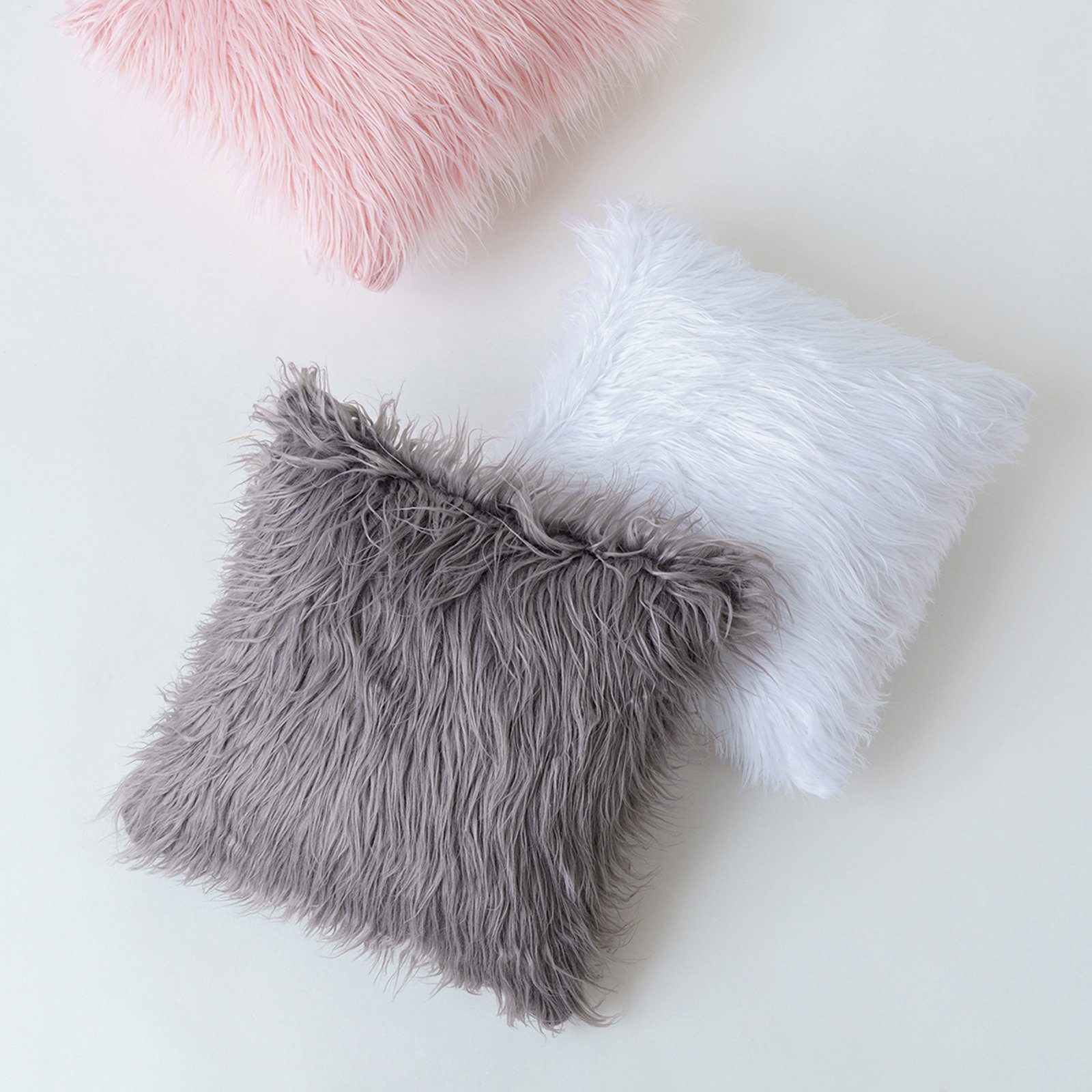 Rosnek Kissenbezug Weiches Plüsch Langes Fell, günstig online kaufen