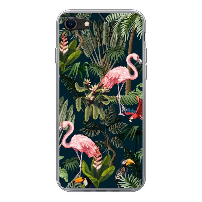MuchoWow Handyhülle Jungtiere - Muster - Kinder - Flamingo - Papagei - Kinder Handyhülle Apple iPhone SE (2022) Handy Case Silikon Bumper Case