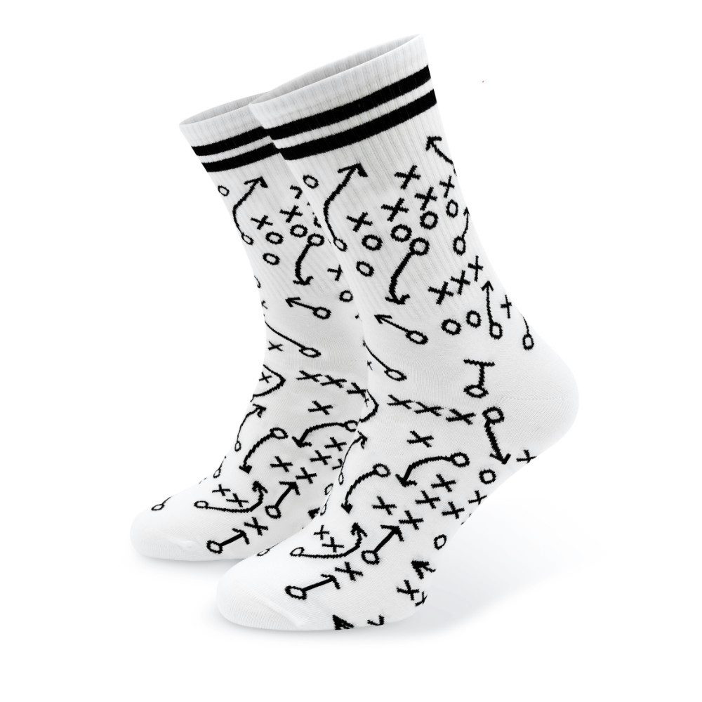 40YARDS Freizeitsocken American Football Socken – Playbook Design in Schwarz/Weiß weiß/schwarz (Größe: 37-46)