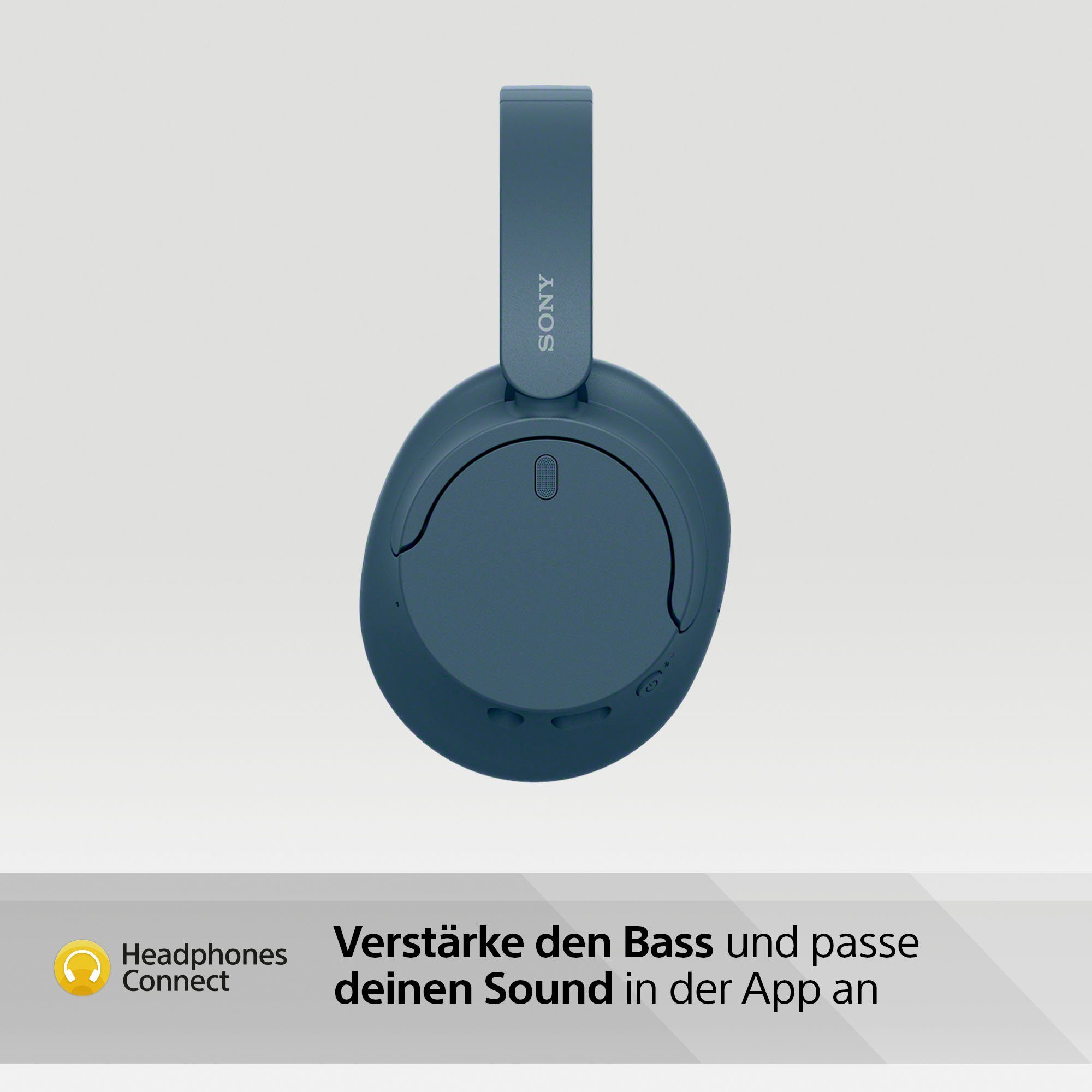 Sprachsteuerung, LED Multi-Point-Verbindung, Steuerung (Freisprechfunktion, Bluetooth) WH-CH720N Musik, und Assistant, Google Sony Siri, Ladestandsanzeige, Alexa, für Anrufe Noise-Cancelling, Over-Ear-Kopfhörer Blau integrierte