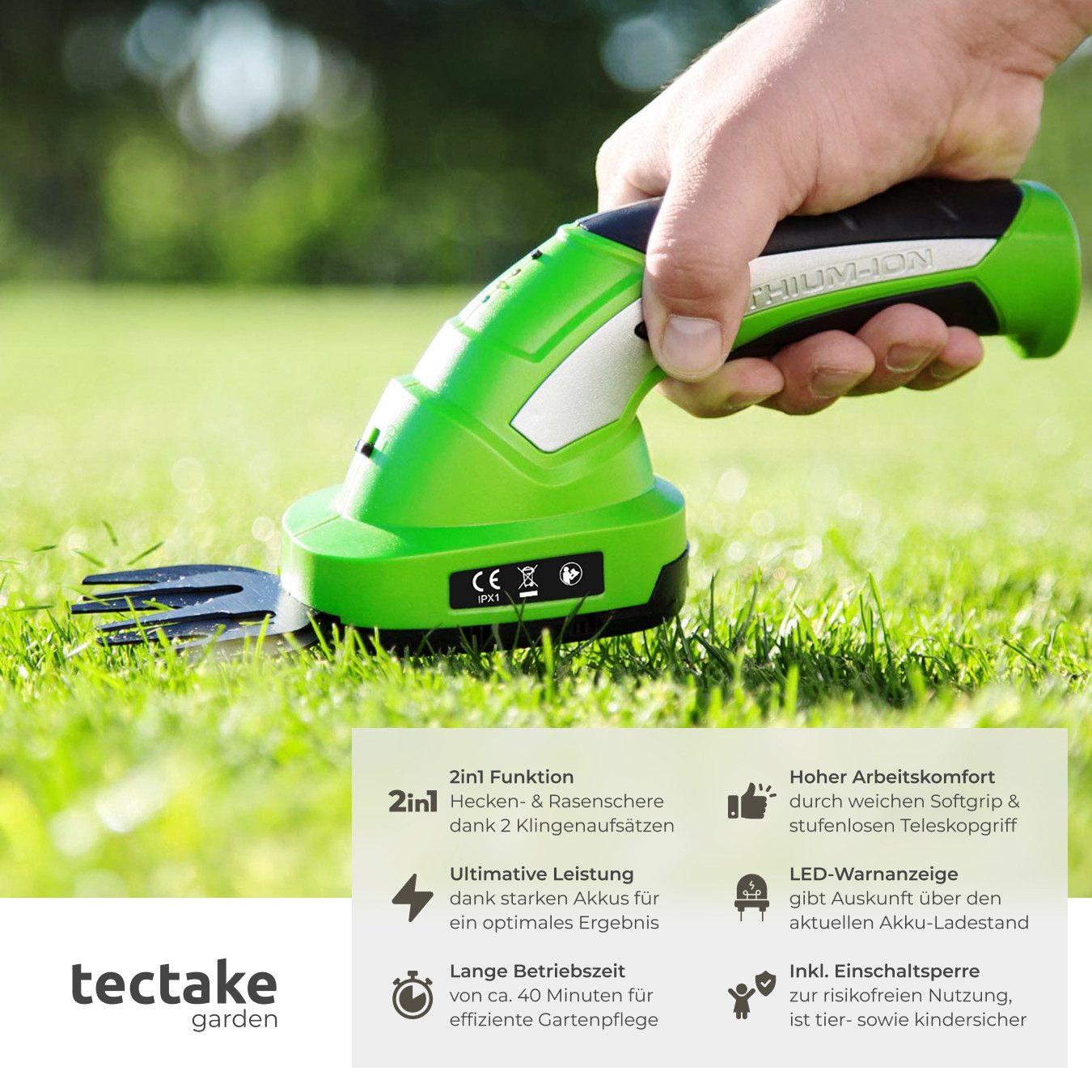 tectake Heckenschere Akku Heckenschere, 7,2 V günstig online kaufen
