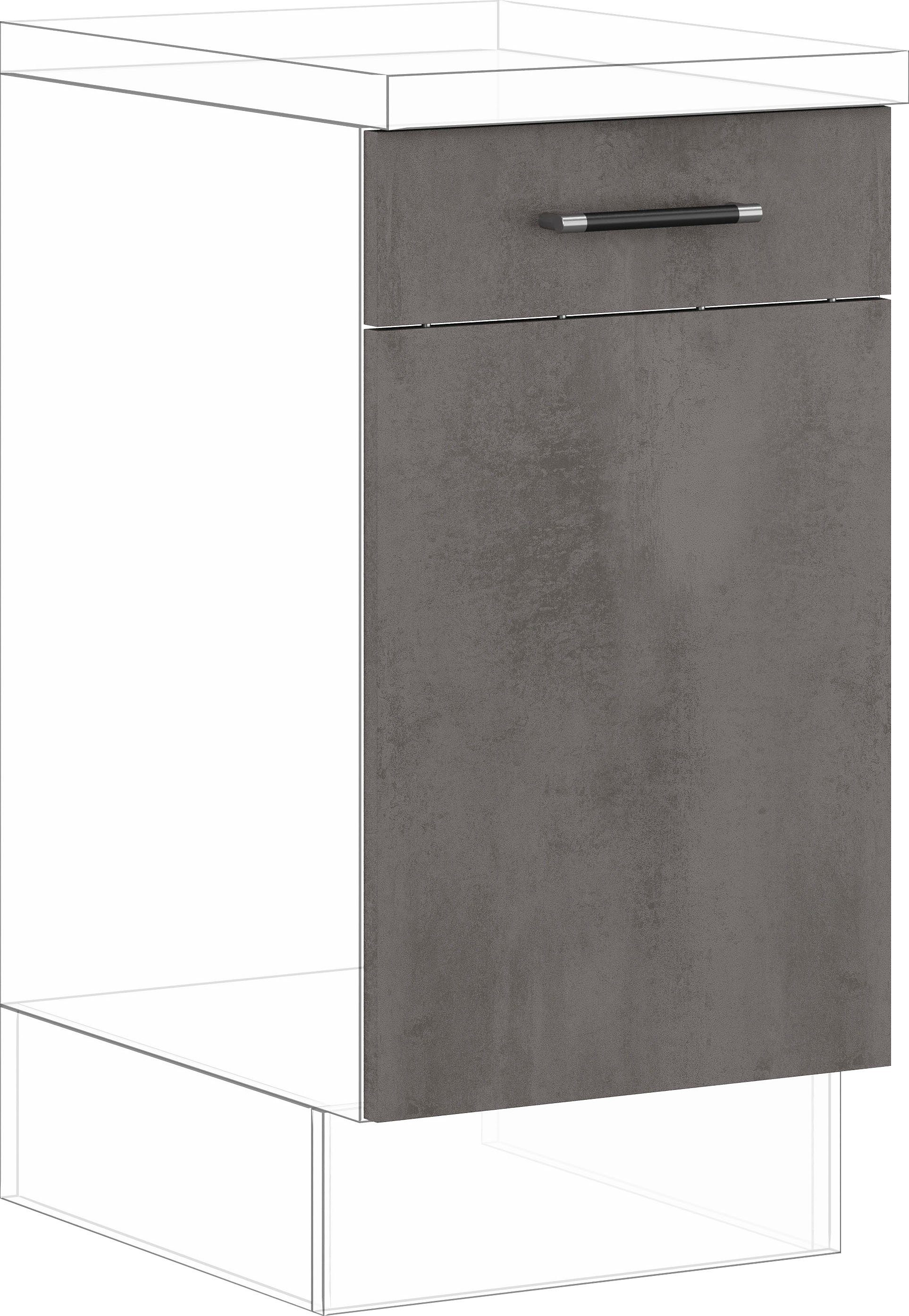 IMPULS KÜCHEN Türfront "Prag", Breite/Höhe: 45/71,7 cm, für einen vollintegrierten Geschirrspüler, mit verstifteter Front