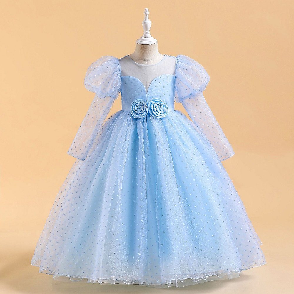 LAPA Abendkleid Mädchen Prinzessin Kleid Puffärmel Kostüm Partykleid  Maxikleid
