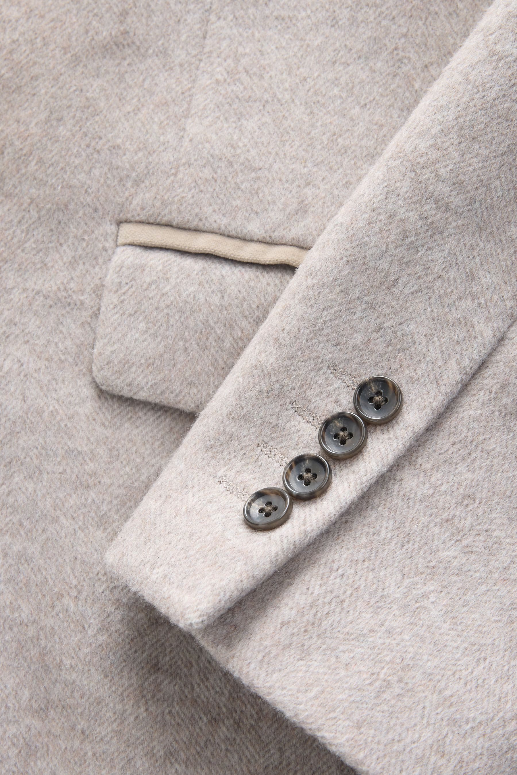 Next Langmantel Epsom Mantel mit Fischgrätmuster und Samtbesatz (1-tlg)