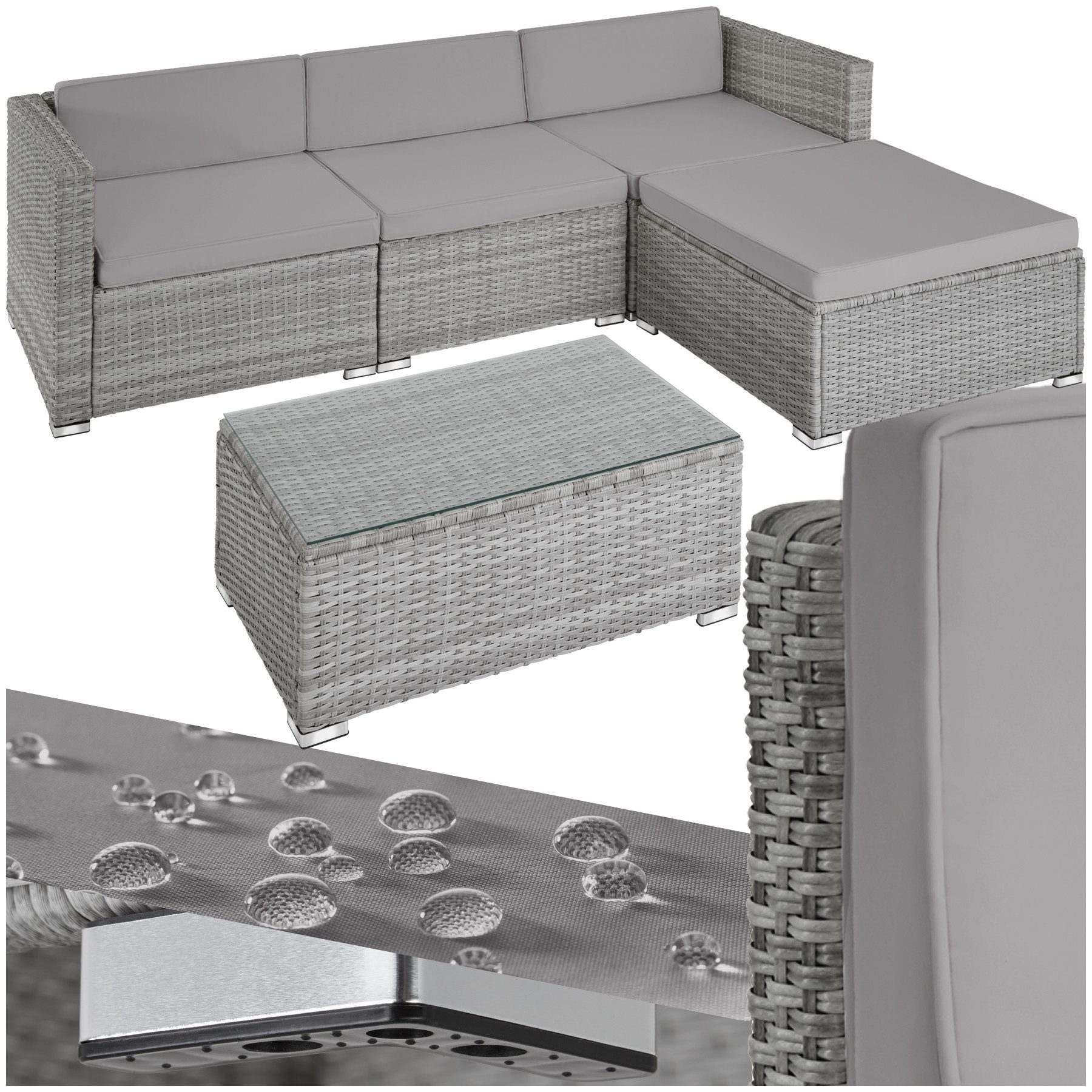 tectake Loungeset Rattan Lounge, (Set., 5-tlg), günstig online kaufen