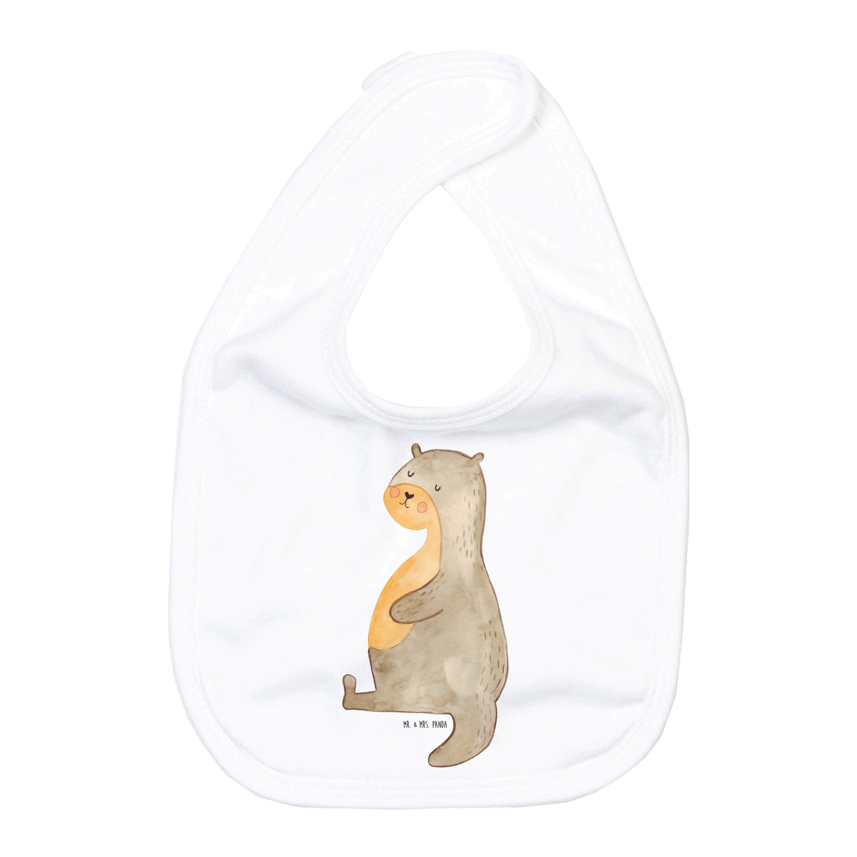 Tragetuch Otter Bauch - Weiß - Geschenk, Sabberlätzchen, Geschenk für Geburt, d