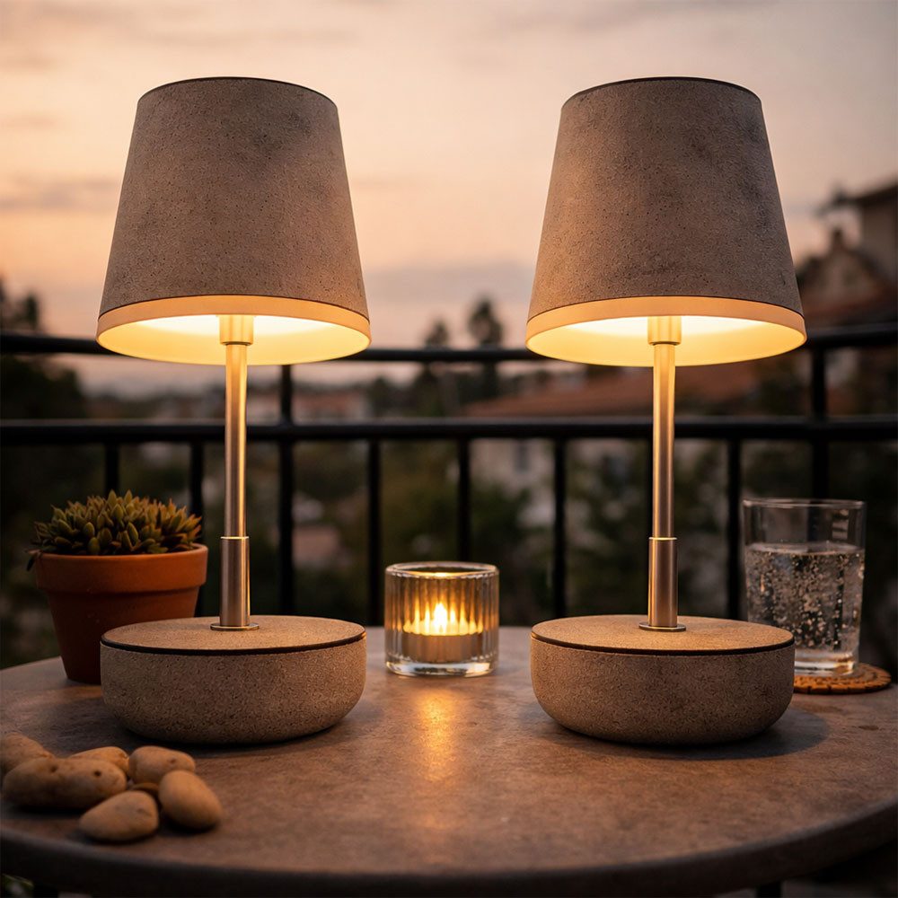 GLOBO LIGHTING LED Solarleuchte, LED-Leuchtmittel fest verbaut, Warmweiß, 2x Solarleuchte Tischleuchte LED Außenlampe Höhenverstellbar