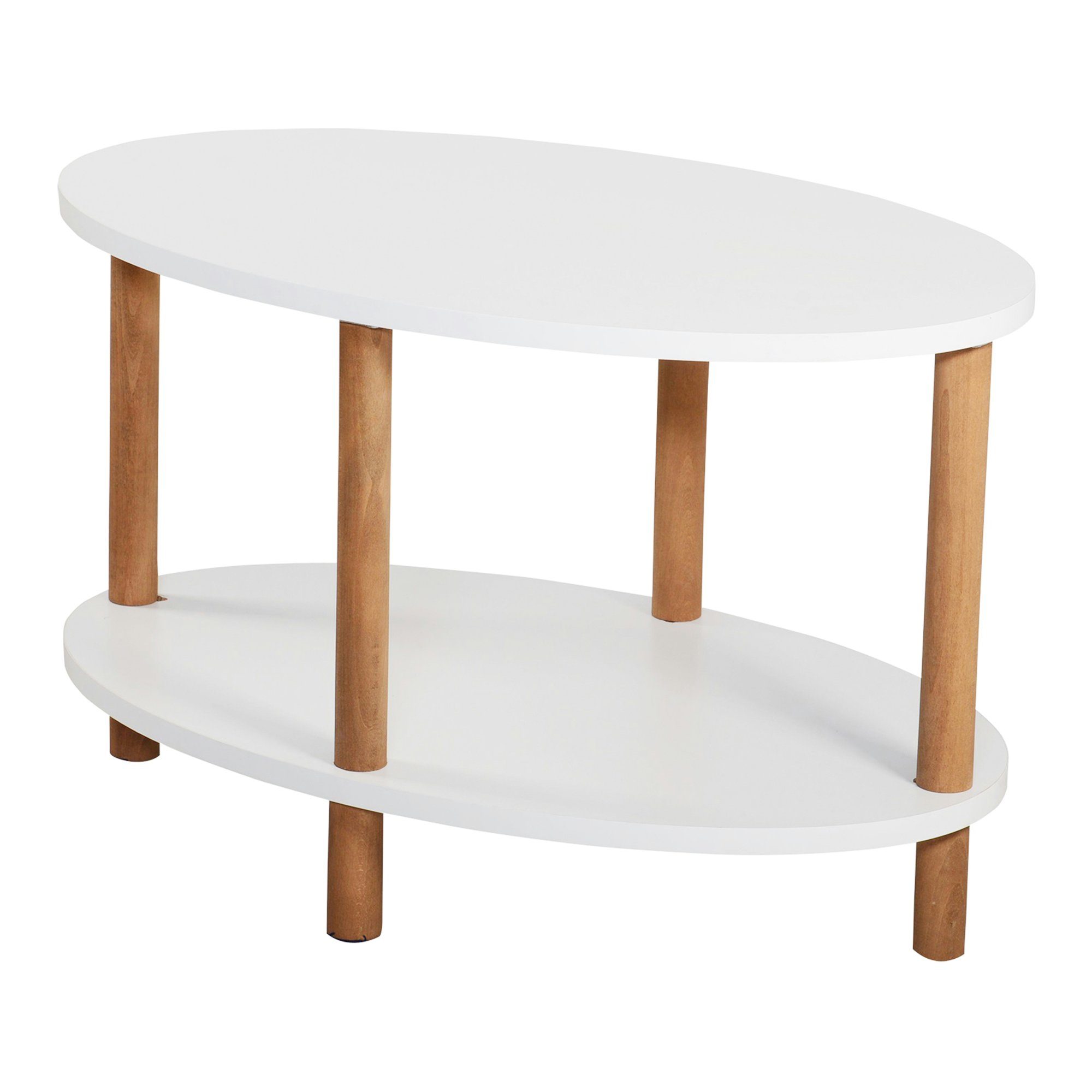 en.casa Couchtisch, »Højreby« oval Beine aus Buchenholz 70x44x43 cm Weiß günstig online kaufen