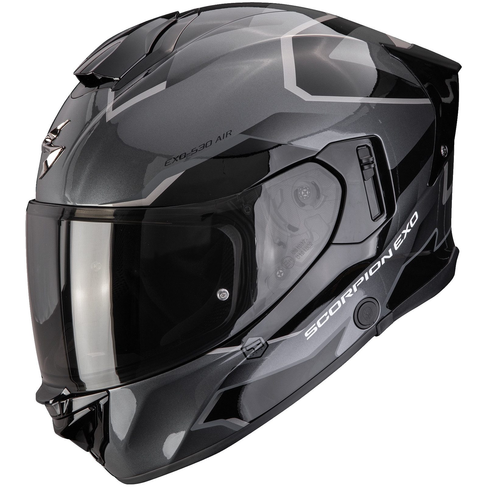 Scorpion Exo Motorradhelm Scorpion EXO-530 Air Clip Integralhelm Silber / Schwarz 3XL (1er Set)