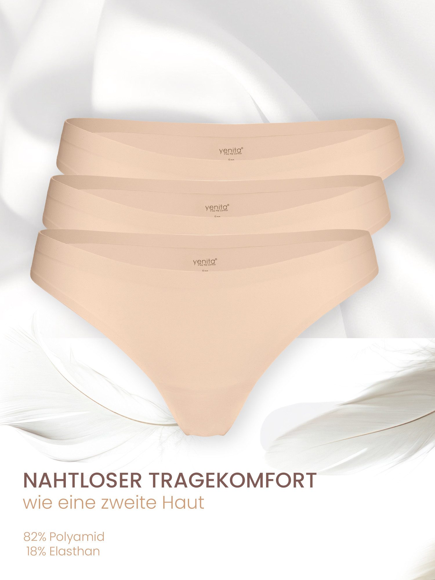 Yenita® String Seamless Tanga (3-St) in angenehmer Microfaserqualität – Bild 5 von 5