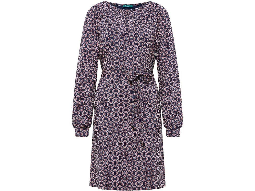Tranquillo Jerseykleid tranquillo Damen-Midi-Kleid mit Bindegürtel