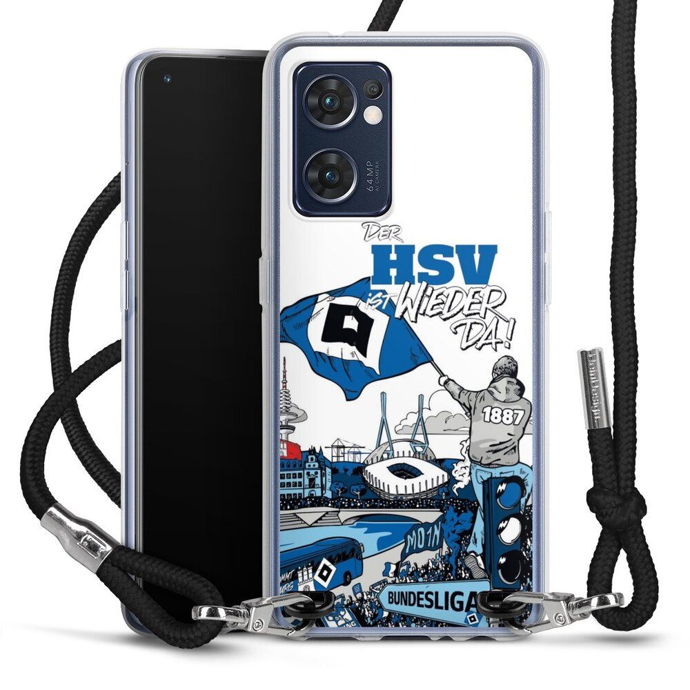 DeinDesign Handyhülle Hamburger SV Offizielles Lizenzprodukt Aufstieg, Oppo Find X5 Lite Handykette Hülle mit Band Case zum Umhängen