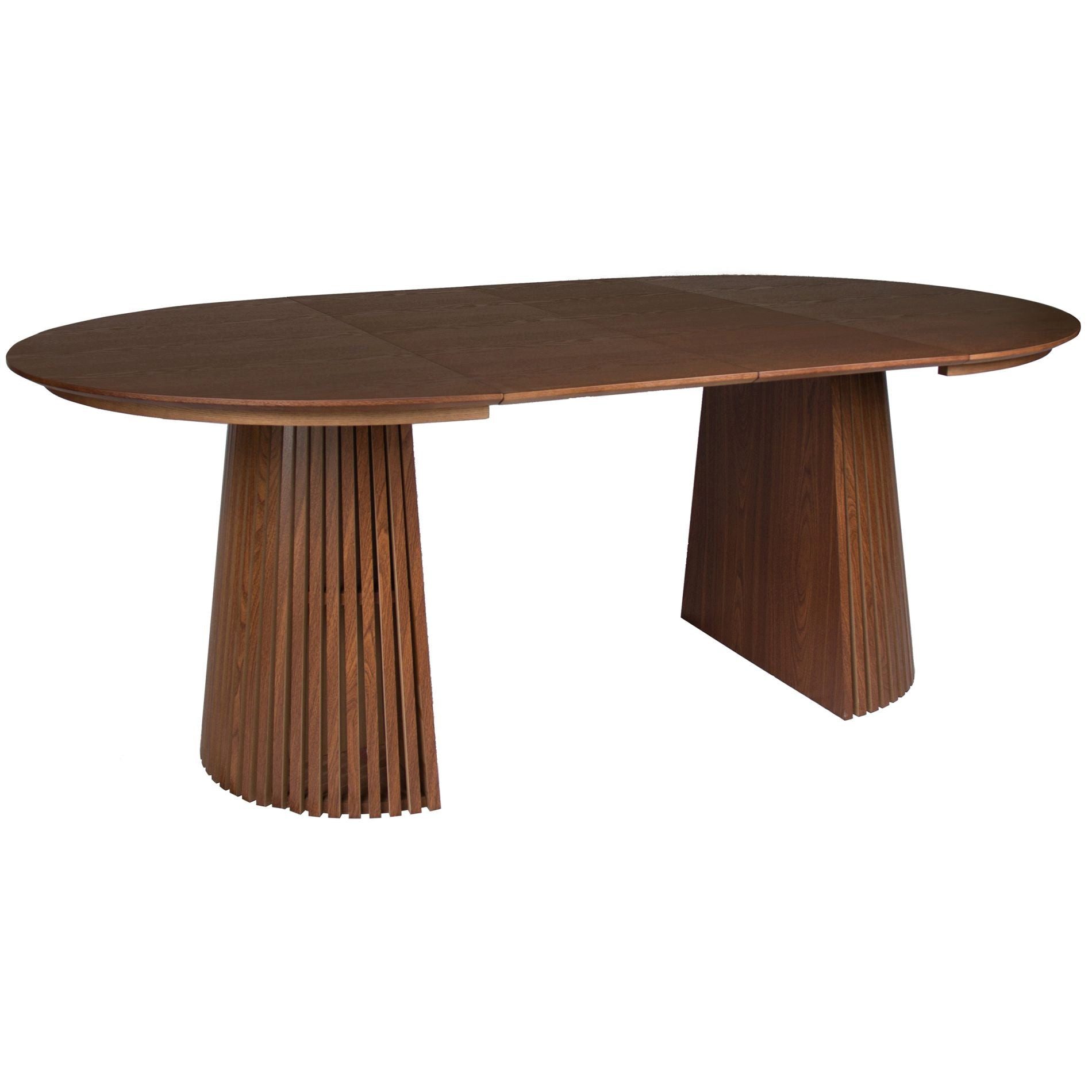 Selsey Esstisch Formisty, Design-Ausziehtisch 120–200 x 120 cm – Lamellenoptik – MDF furniert