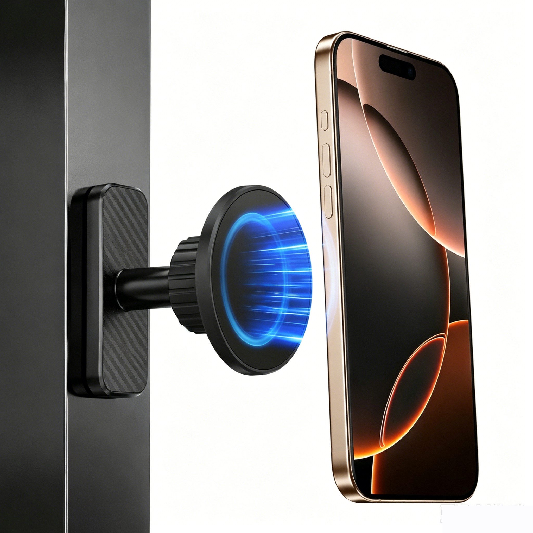 Vornix Smartphone-Halterung Magnetischer Handyhalter, 360° Drehung, MagSafe kompatibel, (iPhone 17-11 & Android inkl. Metallring, Universal Smartphone Halterung für Auto, Fitness & Metallflächen)