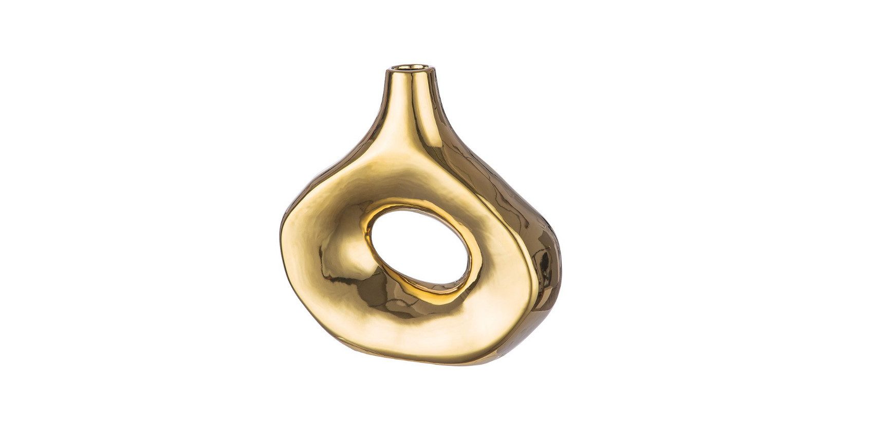 GILDE Dekovase Goldene Vase Malta 23cm günstig online kaufen