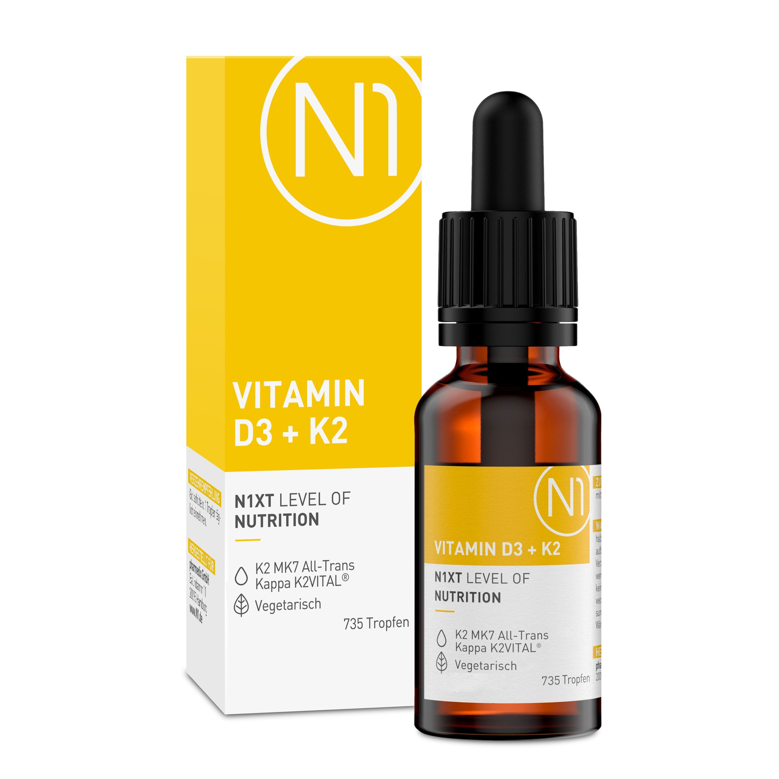 N1 Healthcare Vitamin D3 K2 Tropfen hochdosiert Tropfen, 20 ml