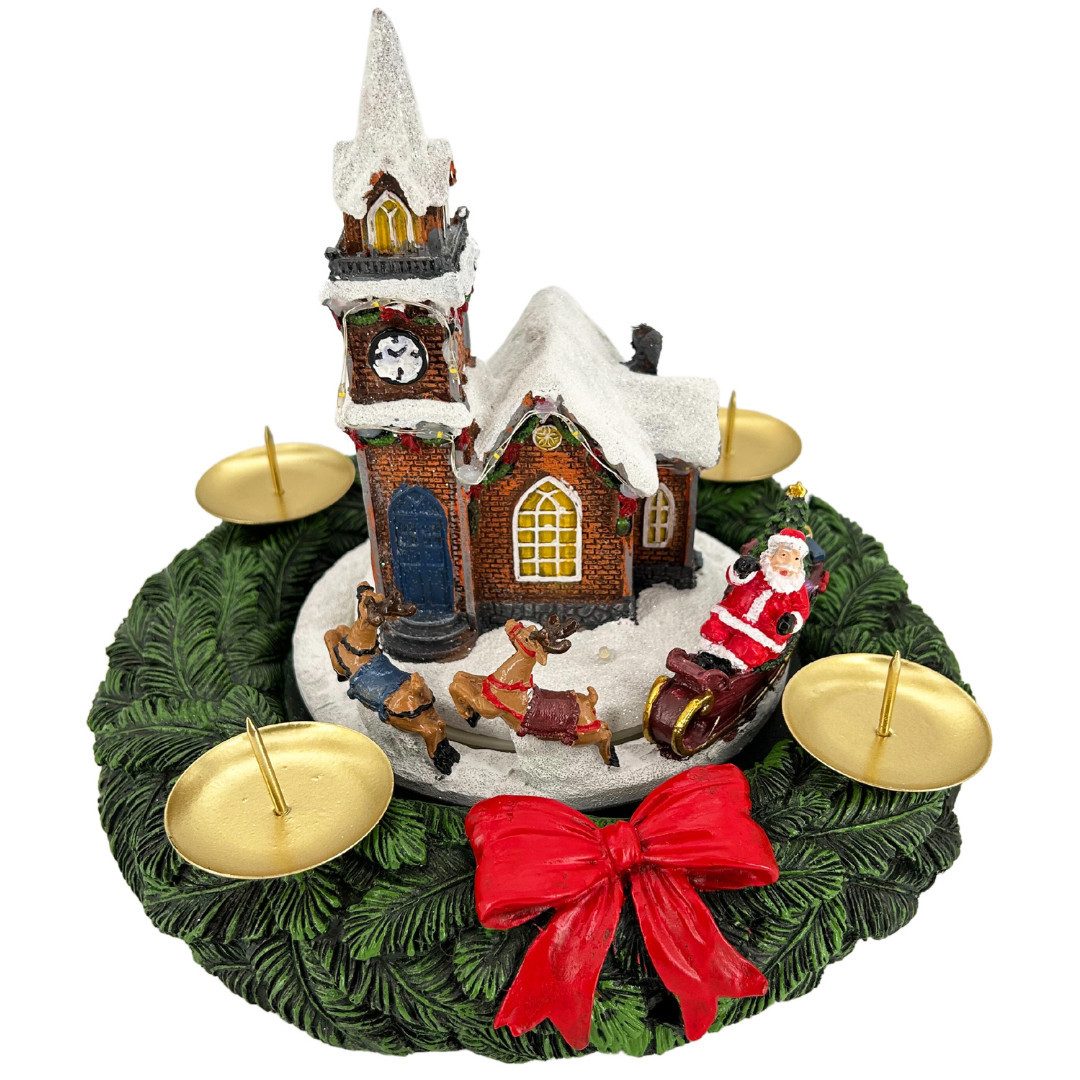 abc HOME Adventskranz mit Kerzenhaltern, LEDs, Melodie, batteriebetrieben günstig online kaufen