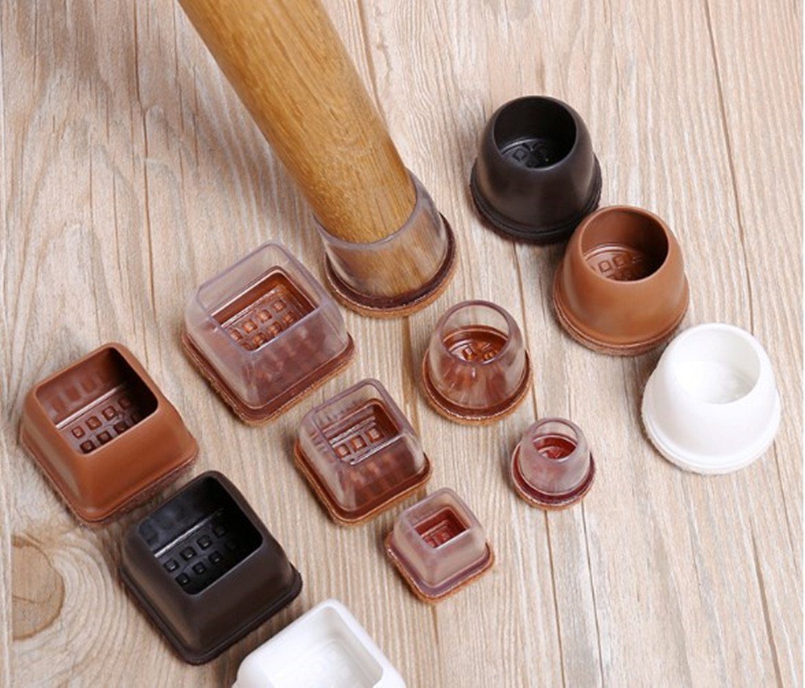 XDeer Stuhlhusse 16 Stück Stuhlbeinkappen,Stuhlbeinschoner,filzgleiter für stühle, Schutzkappen Für Stuhlbeine mit umwickelte Filzgleiter, Beseitigt Lärm