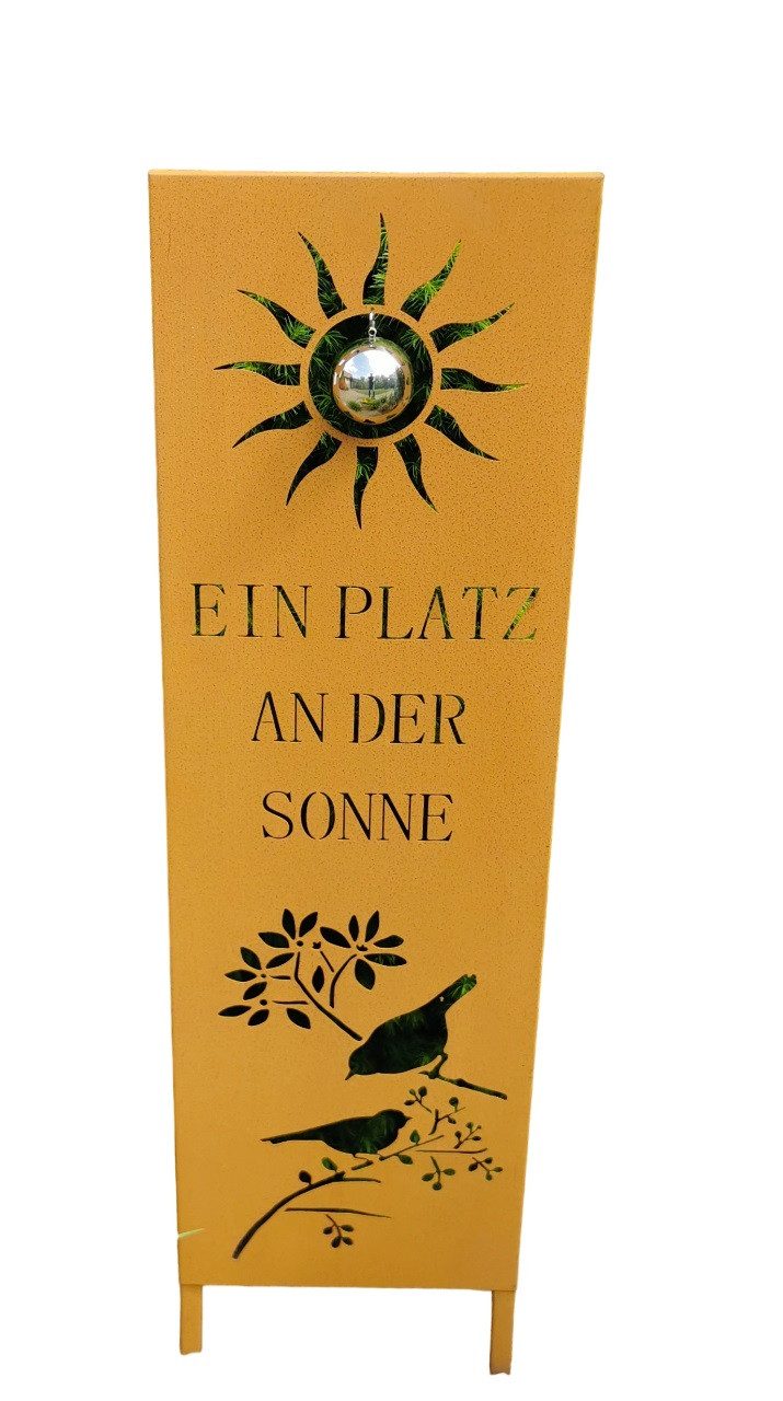 Jürgen Bocker - Gartenambiente Gartenstecker Gartenstecker "Sonne" 120 cm Schild Tafel Beetstecker Cortenstahl