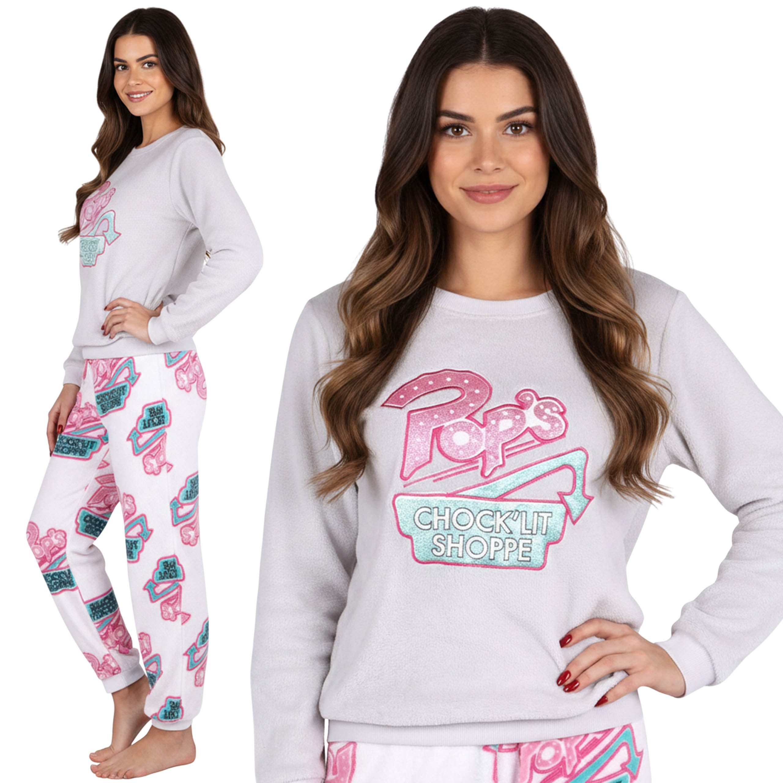 Riverdale Pyjama RIVERDALE Damen Pyjama, 2tlg, warm, Fleece, langarm