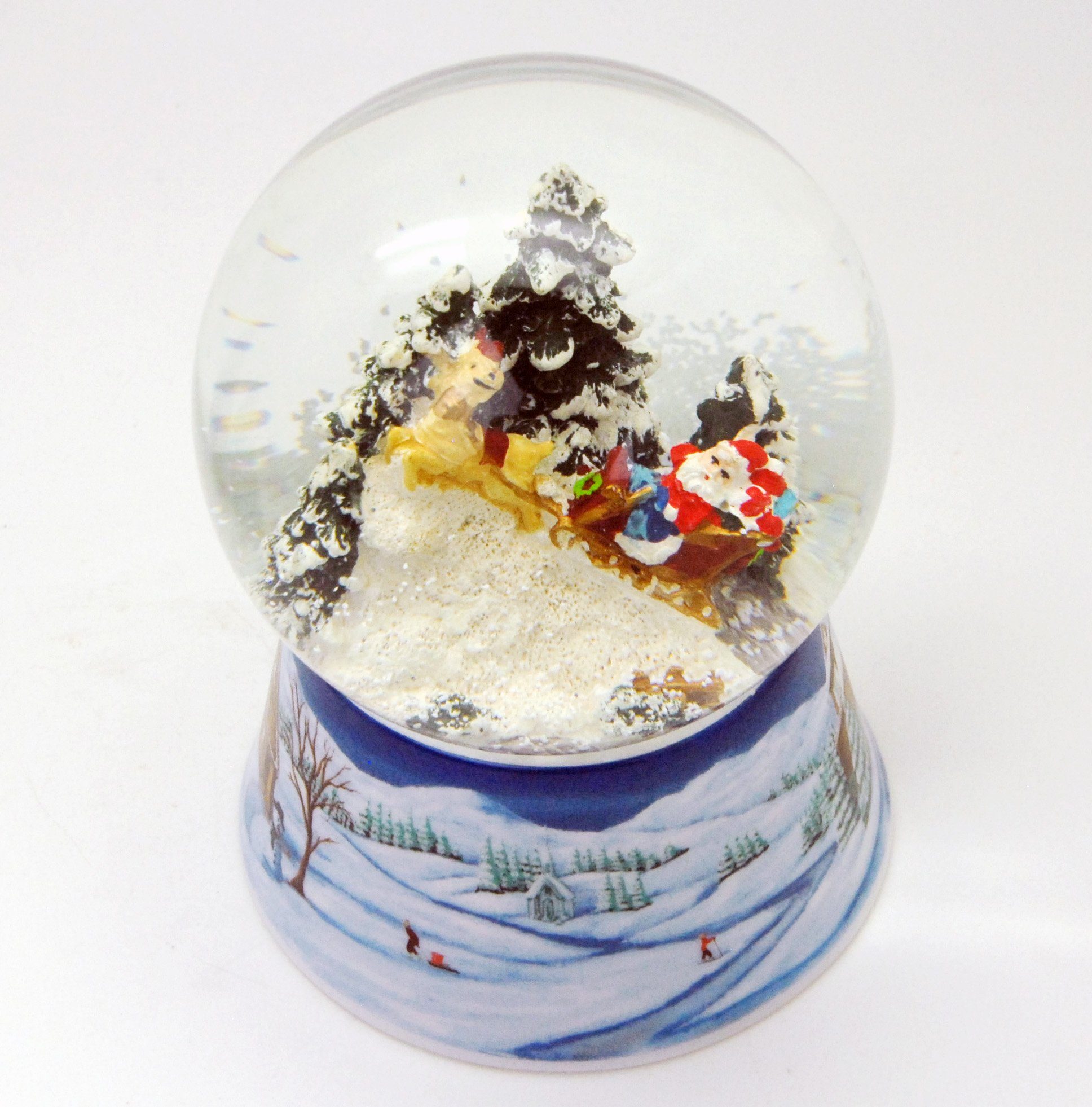 Schneekugel Weihnachtsmann MINIUM-Collection Weihnachten Durchmesser Schlitten im Spieluhr 100mm