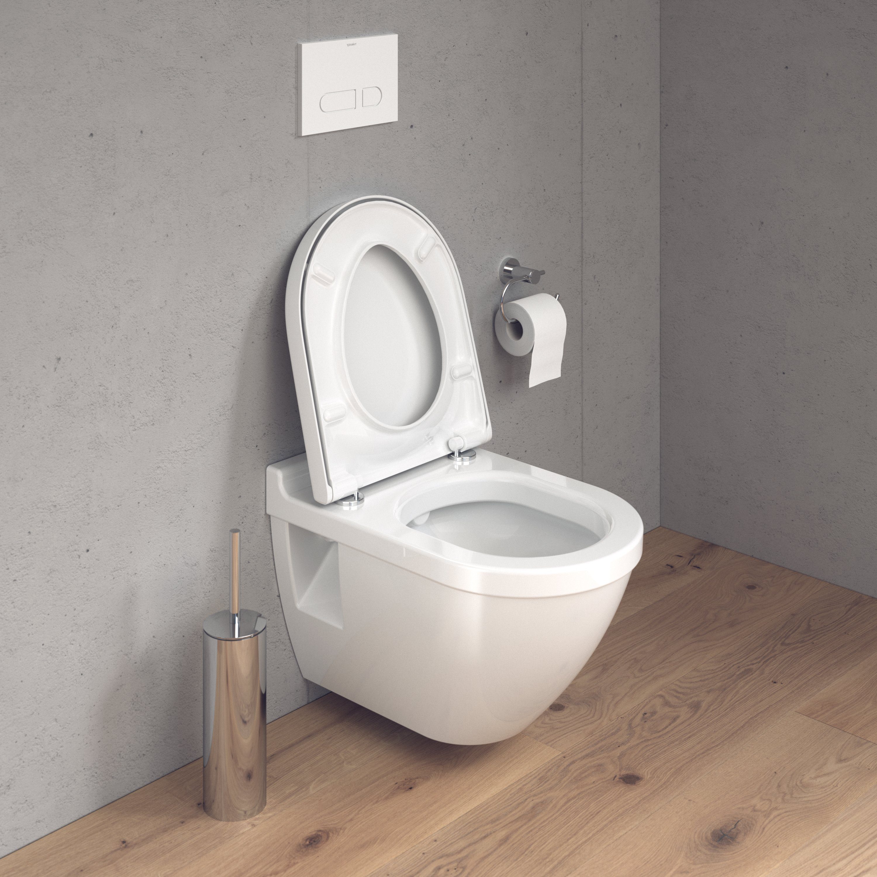 Duravit Tiefspül-WC Starck 3 WC-Set SoftClose Alpinweiß 42000900A1, wandhängend, Komplett-Set, Spülwasserbedarf von 4,5 Liter