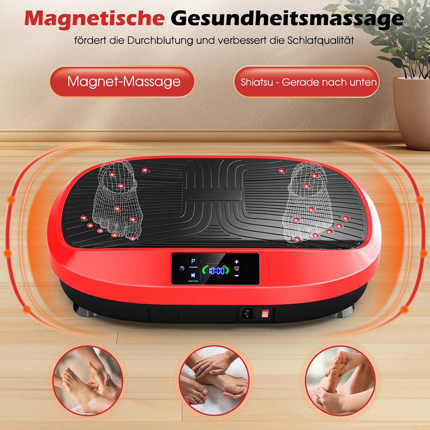 kehot Vibrationsplatte Vibrationsplatte für Ganzkörpertraining zu Hause, 200 W, 120 Intensitätsstufen, (Große Trainingsfläche für Fitness und Bewegung im Alltag – Bild 4 von 5