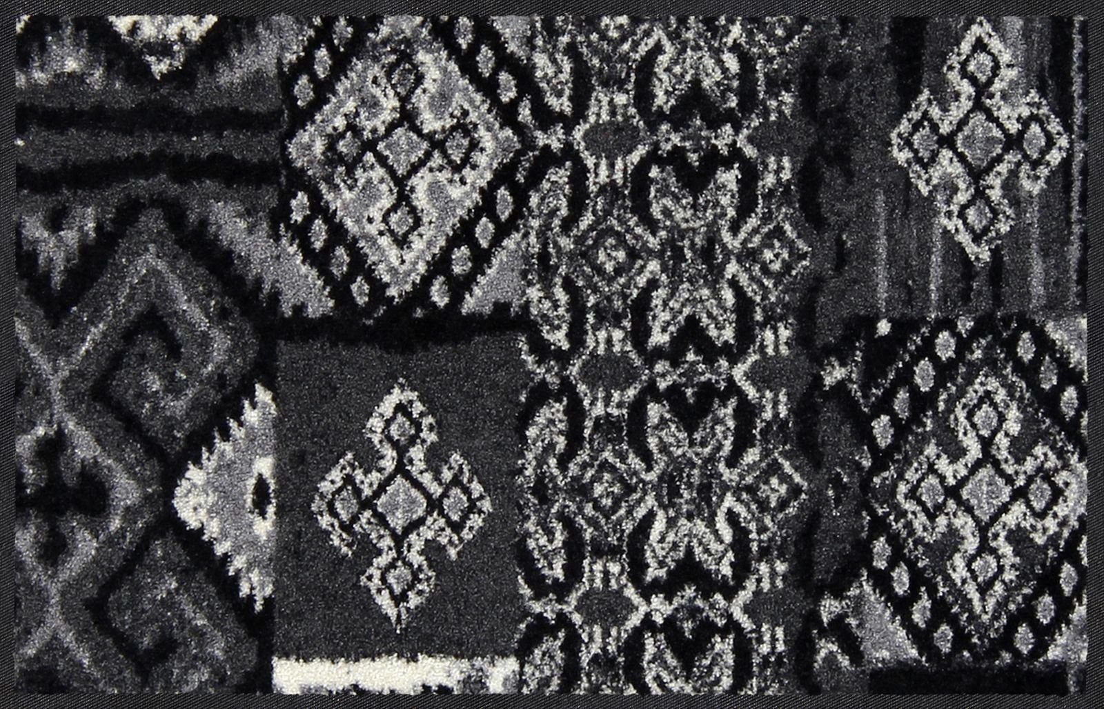 Fußmatte Salonloewe LA GRANGE BLACK Fußmatte Wohnmatte 45 x 70 cm, Salonloewe, rechteckig, Höhe: 7 mm, In- und Outdoor, waschbar bei 40° Grad in der Waschmaschine und trocknergeeignet