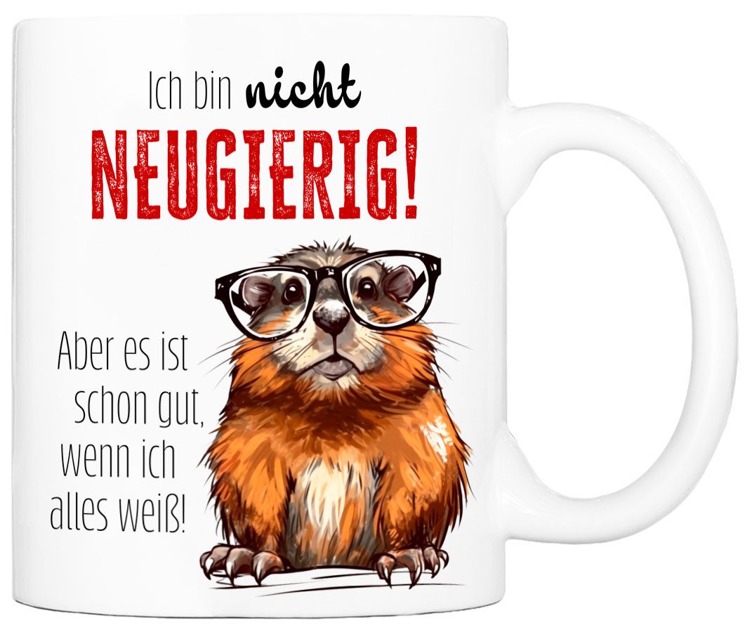 Tasse mit Spruch ICH BIN NICHT NEUGIERIG Kaffeetasse Büro Arbeit, Geschenk