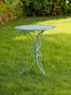 Aubaho Balkonset Gartenset Tisch und 2 Stühle Eisen Antik-Stil Gartenmöbel grün Bistros