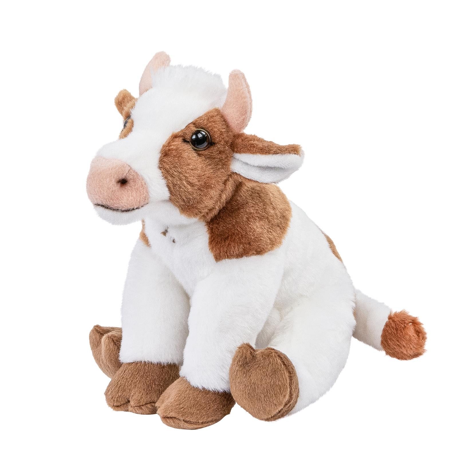 Teddys Rothenburg Kuscheltier Kuh sitzend 18 cm braun-weiß Kuscheltier