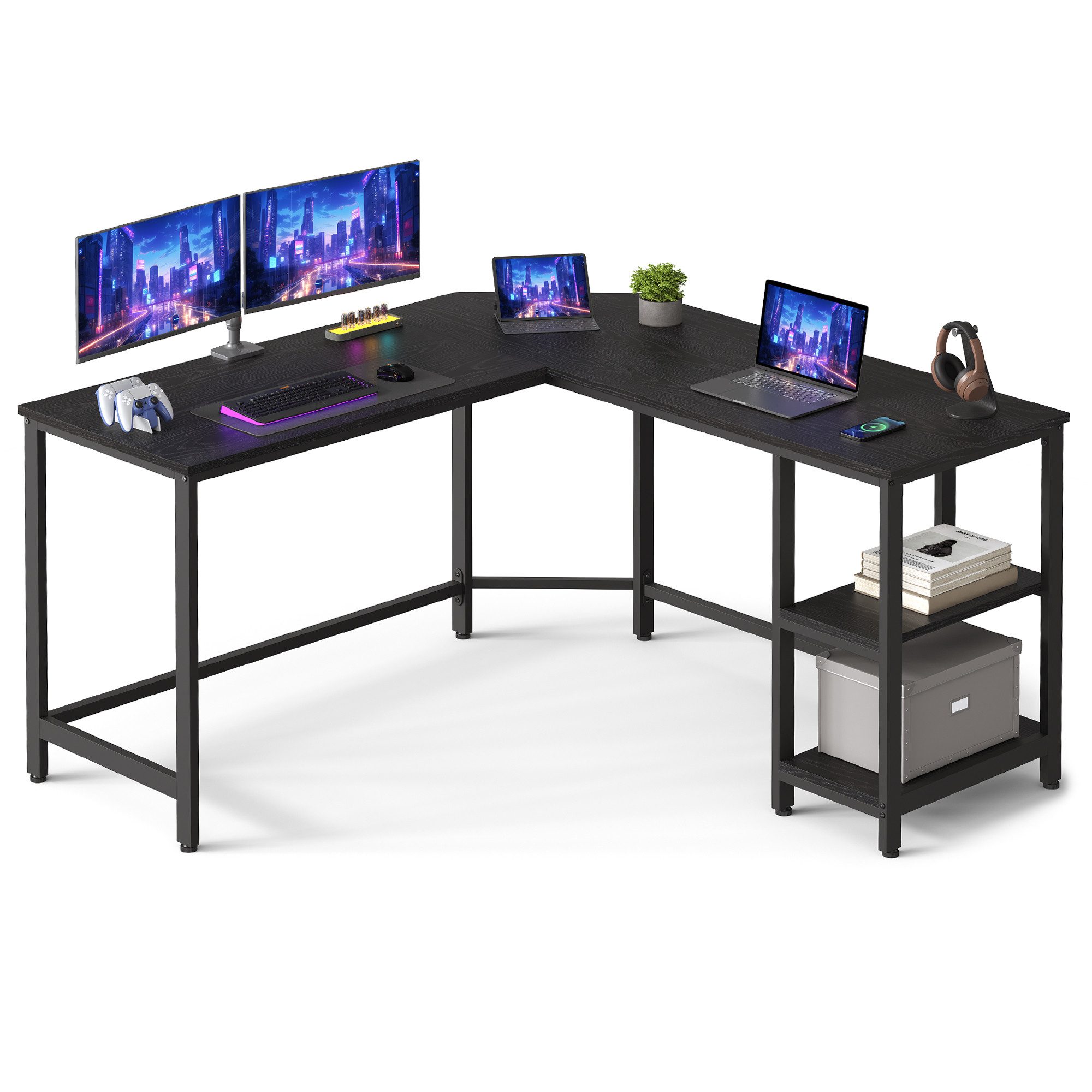 VASAGLE Schreibtisch Computertisch, 130/138 cm, L-förm günstig online kaufen