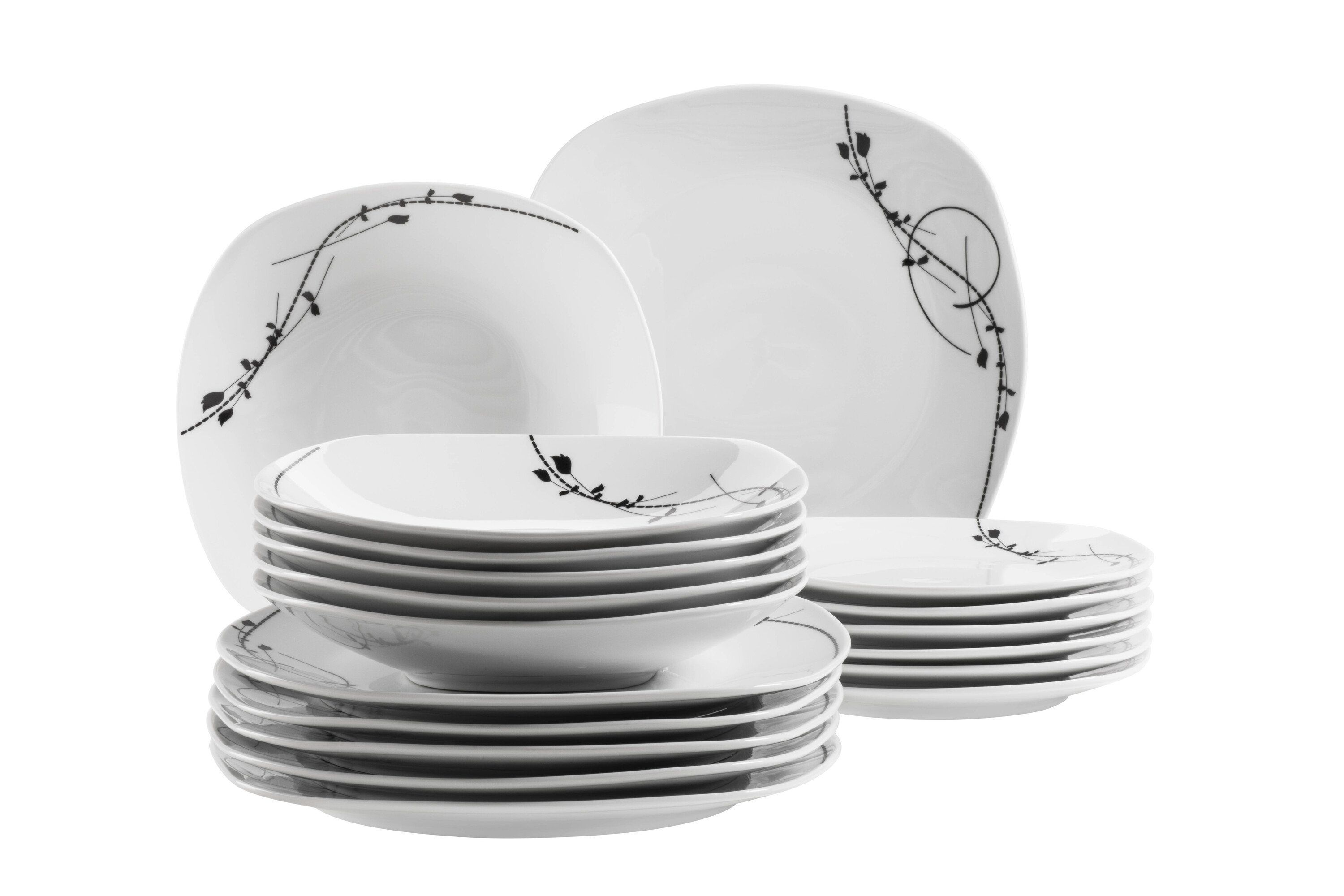 MÄSER Tafelservice Londra (18-tlg), 6 Personen, Porzellan