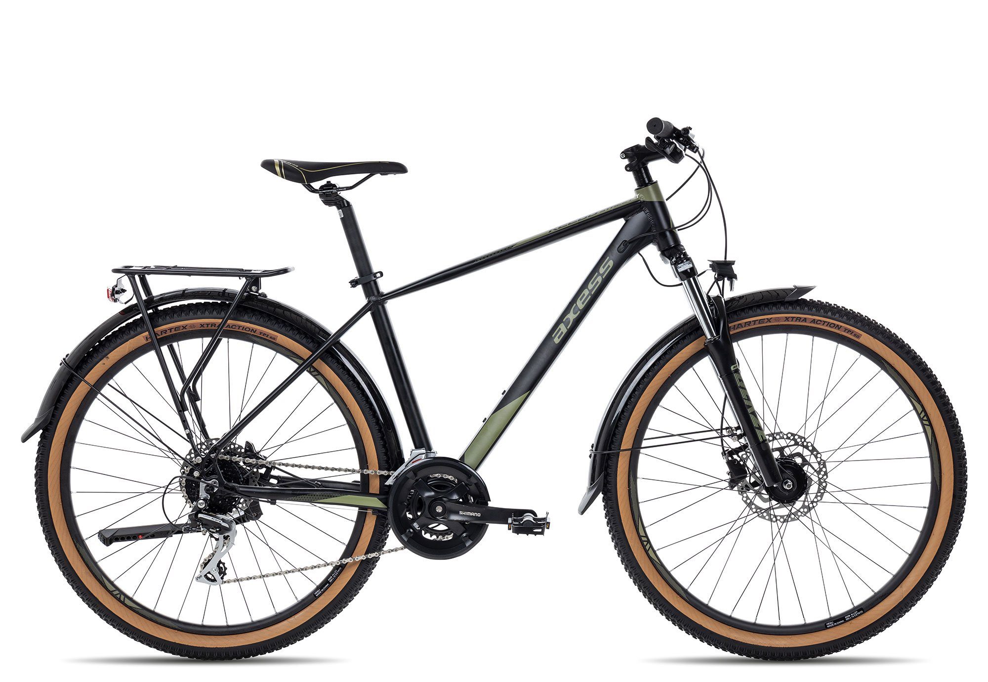 Axess Mountainbike KEEDO Street, 16 Gang Shimano Acera M3020 8 speed Schaltwerk, Kettenschaltung, MTB-Hardtail Herren 29 Zoll schwarz/grau