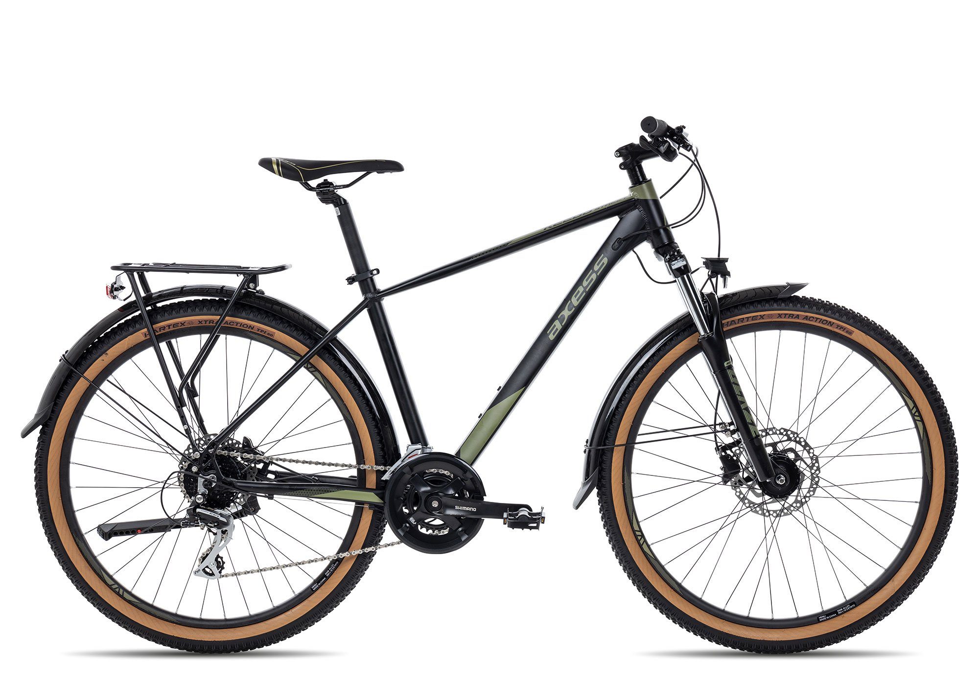 Axess Mountainbike KEEDO Street 2023, 16 Gang Shimano Acera M3020 8 speed Schaltwerk, Kettenschaltung, MTB-Hardtail schwarz/grau