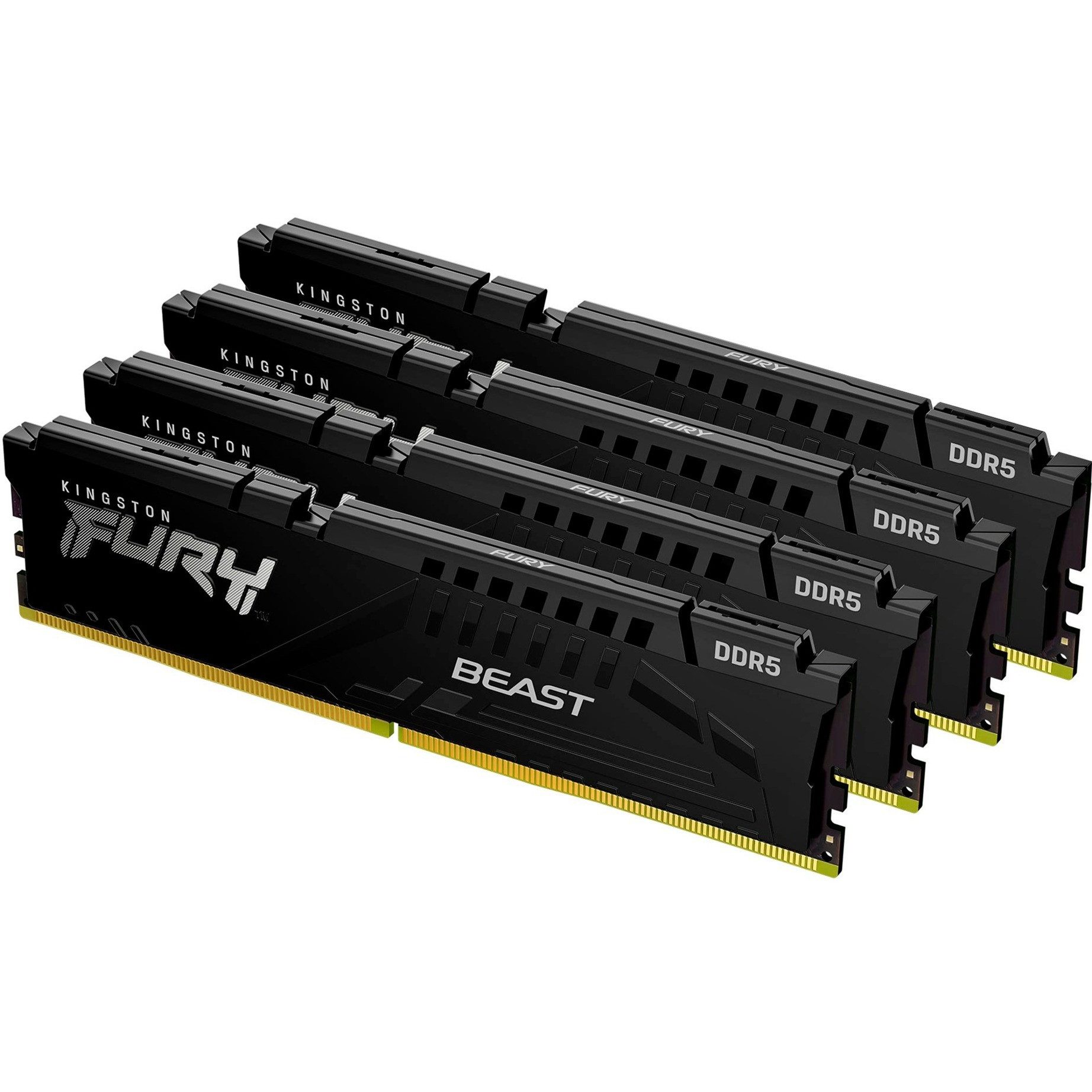 Kingston FURY Beast 128GB DDR5-5200 Quad-Kit (4x32GB) CL40 PC-Arbeitsspeicher (XMP 3.0, On-Die ECC, Heatspreader, hohe Kapazität, stabil)