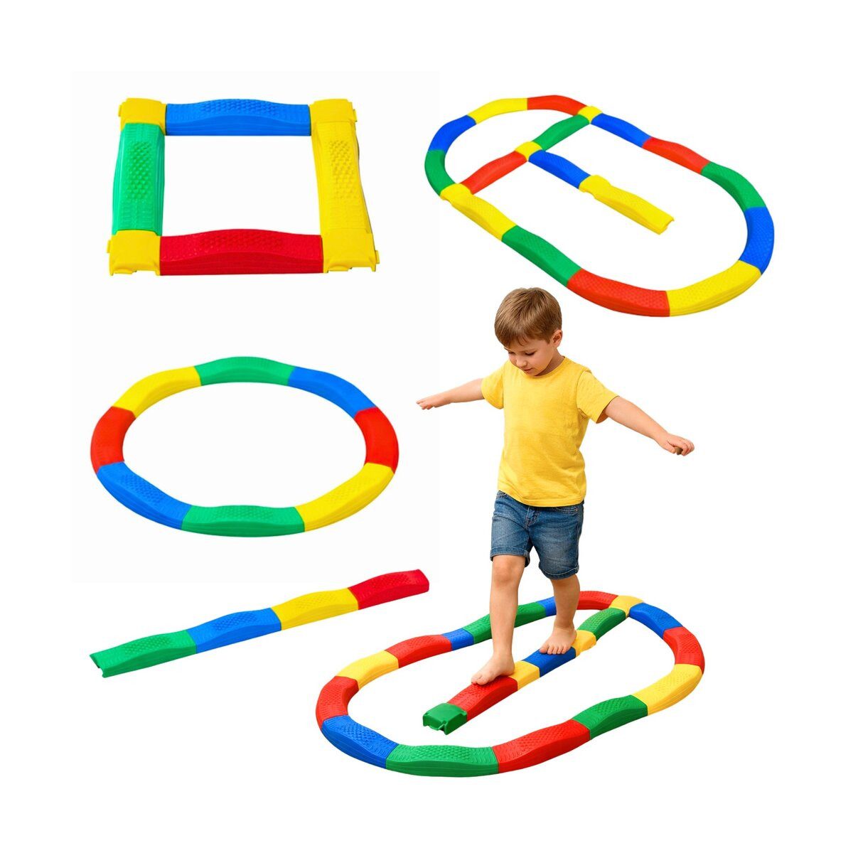 Wisam Lernspielzeug Sinnespfad Balance Boards 16 Boards Anti-Rutsch-Verbindungen