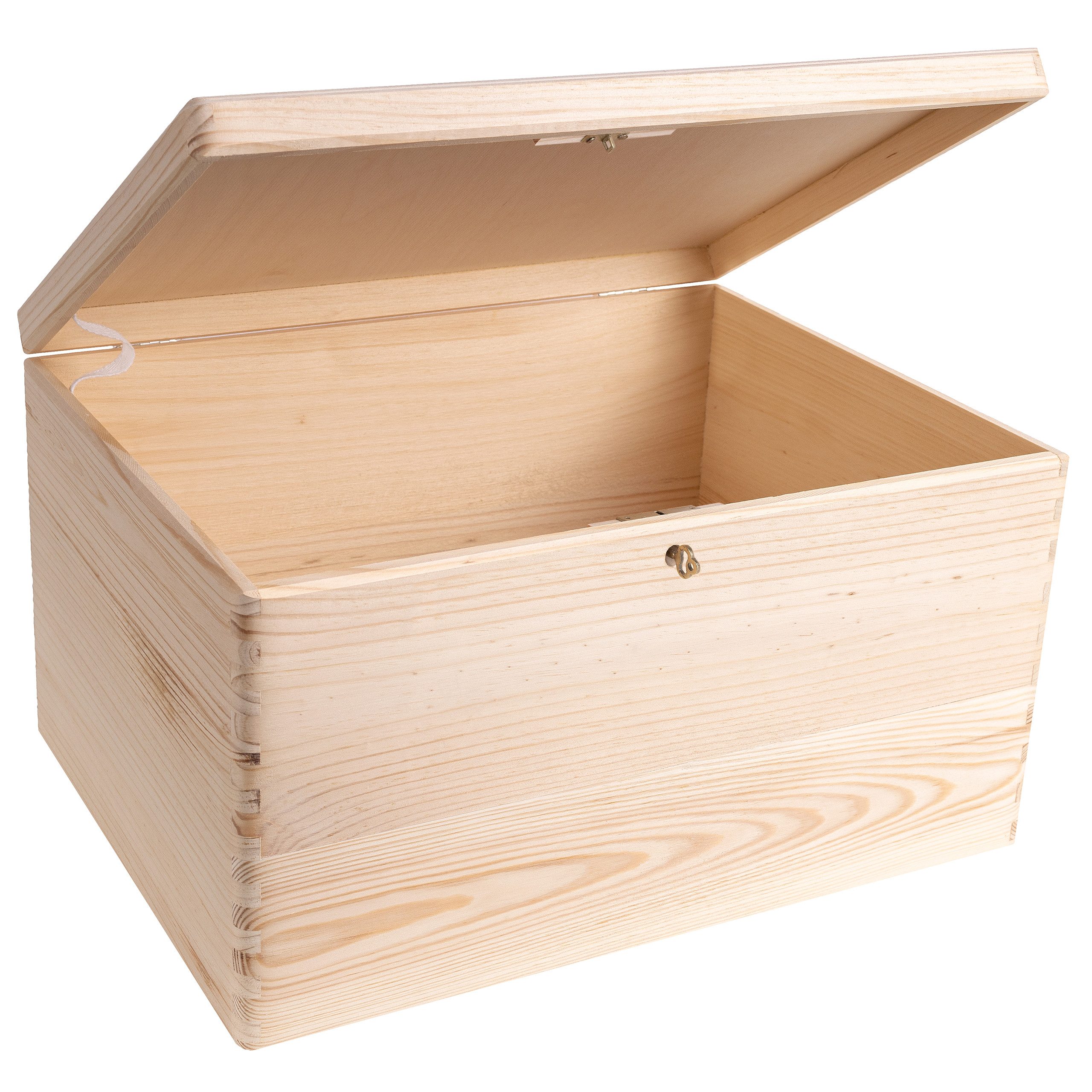 Creative Deco Holzkiste mit Deckel und Schlüssel